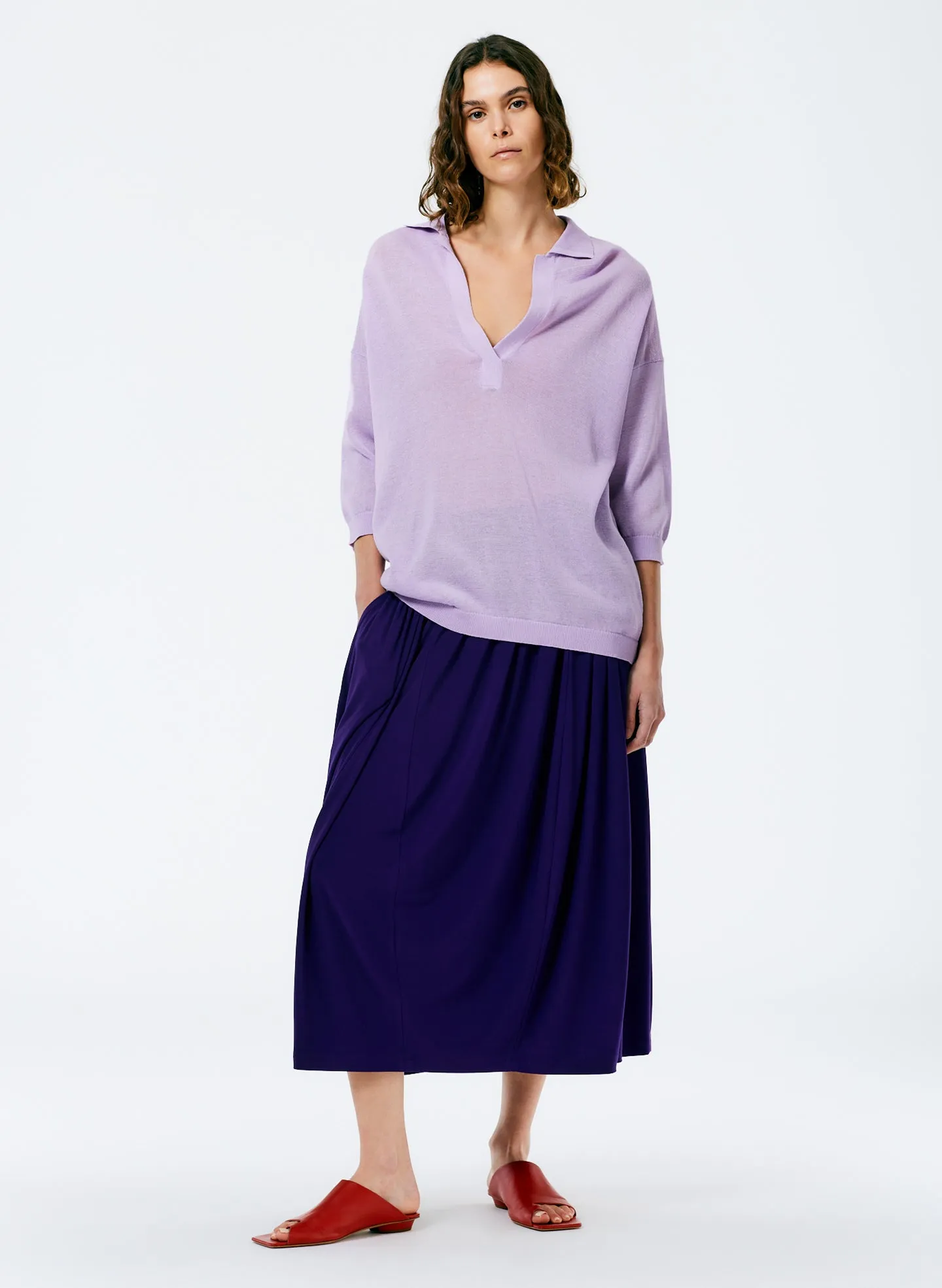 Crispy Viscose Sweater Easy Polo sold by Tibi product image thumbnail 5