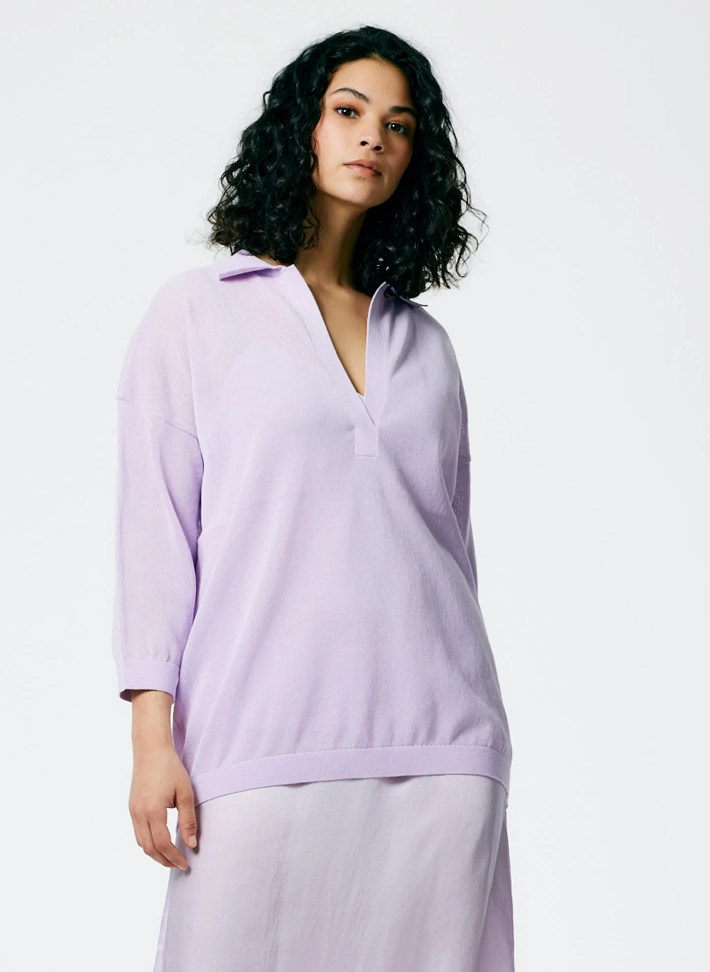Crispy Viscose Sweater Easy Polo sold by Tibi
