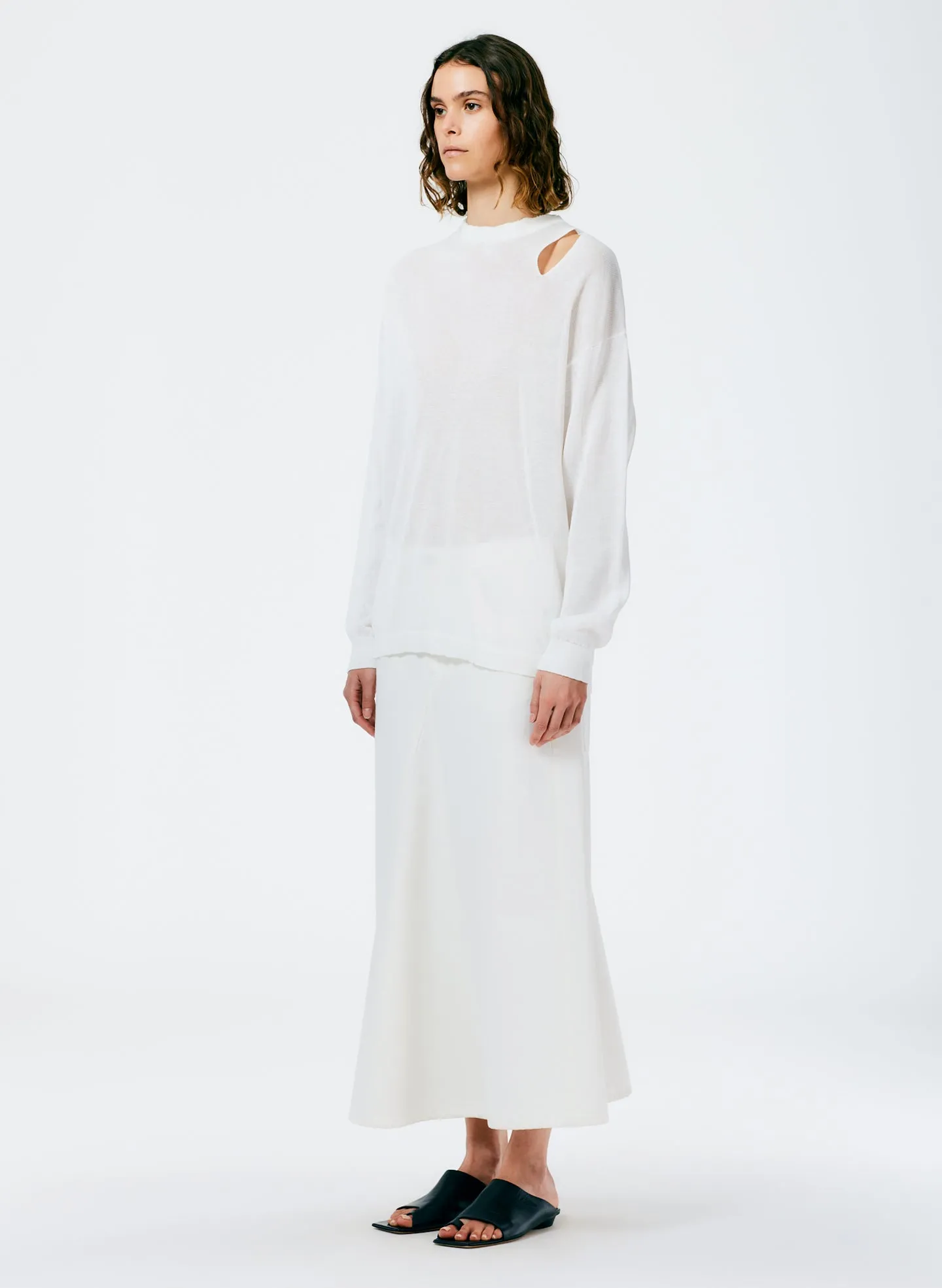 Crispy Viscose Slit Detail Oversized Pullover sold by Tibi product image thumbnail 4