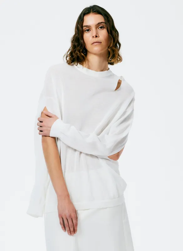 Crispy Viscose Slit Detail Oversized Pullover made by Tibi