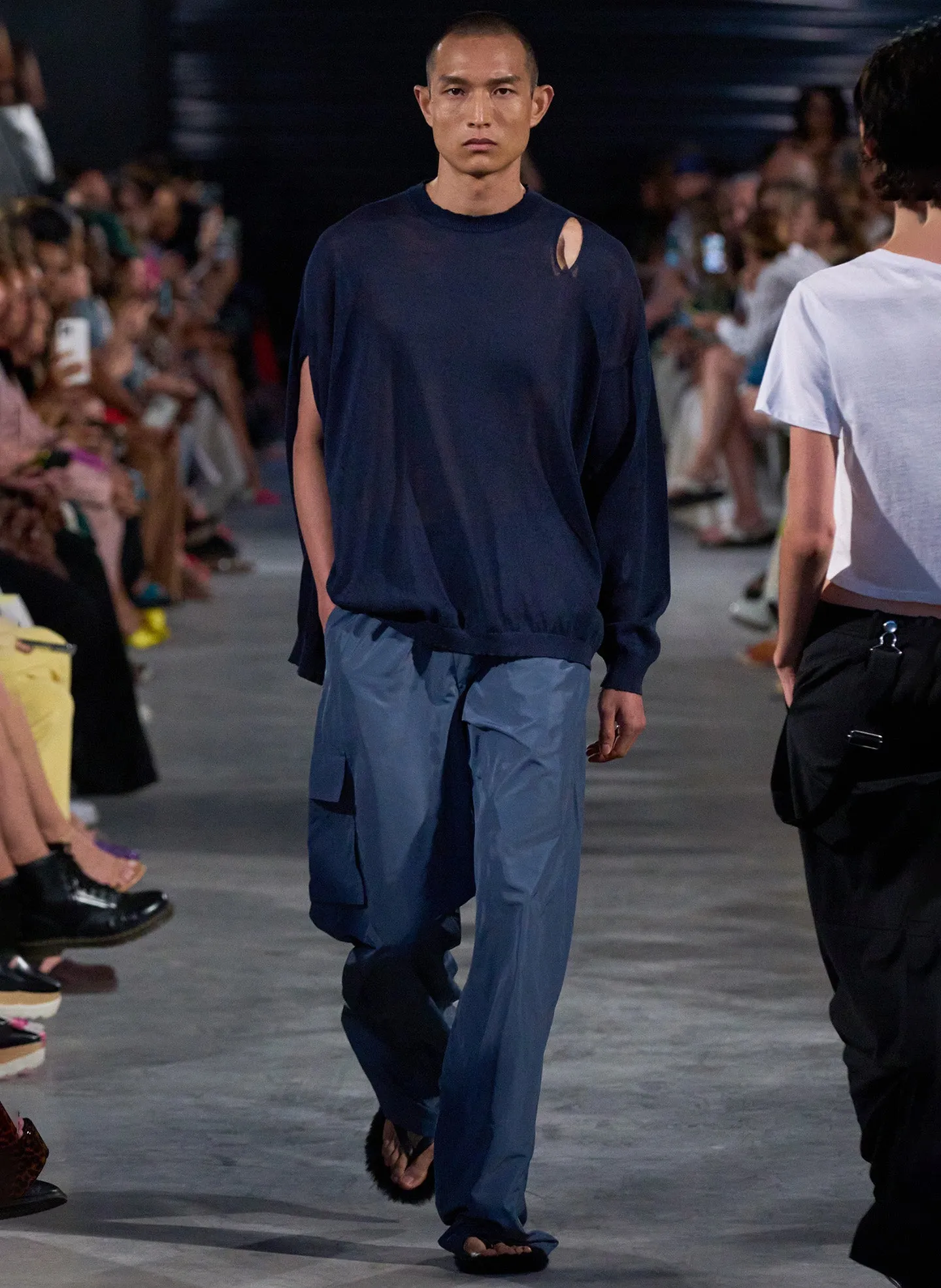 Crispy Viscose Slit Detail Oversized Pullover sold by Tibi product image thumbnail 2