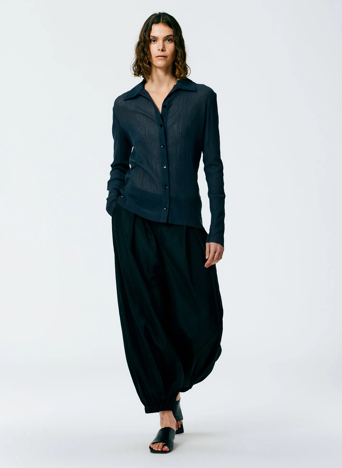 Crepe Gauze Long Sleeve Lean Shirt sold by Tibi product image thumbnail 3