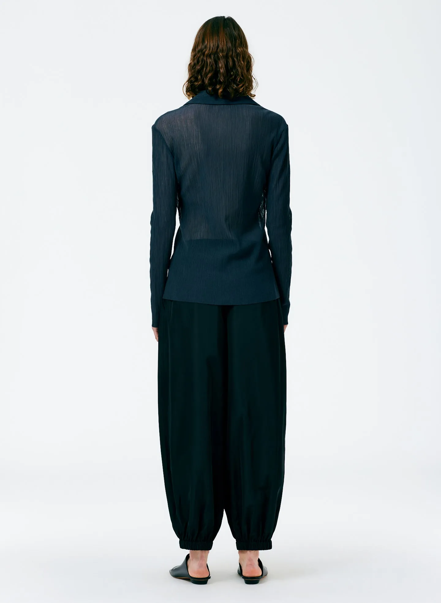 Crepe Gauze Long Sleeve Lean Shirt sold by Tibi product image thumbnail 5