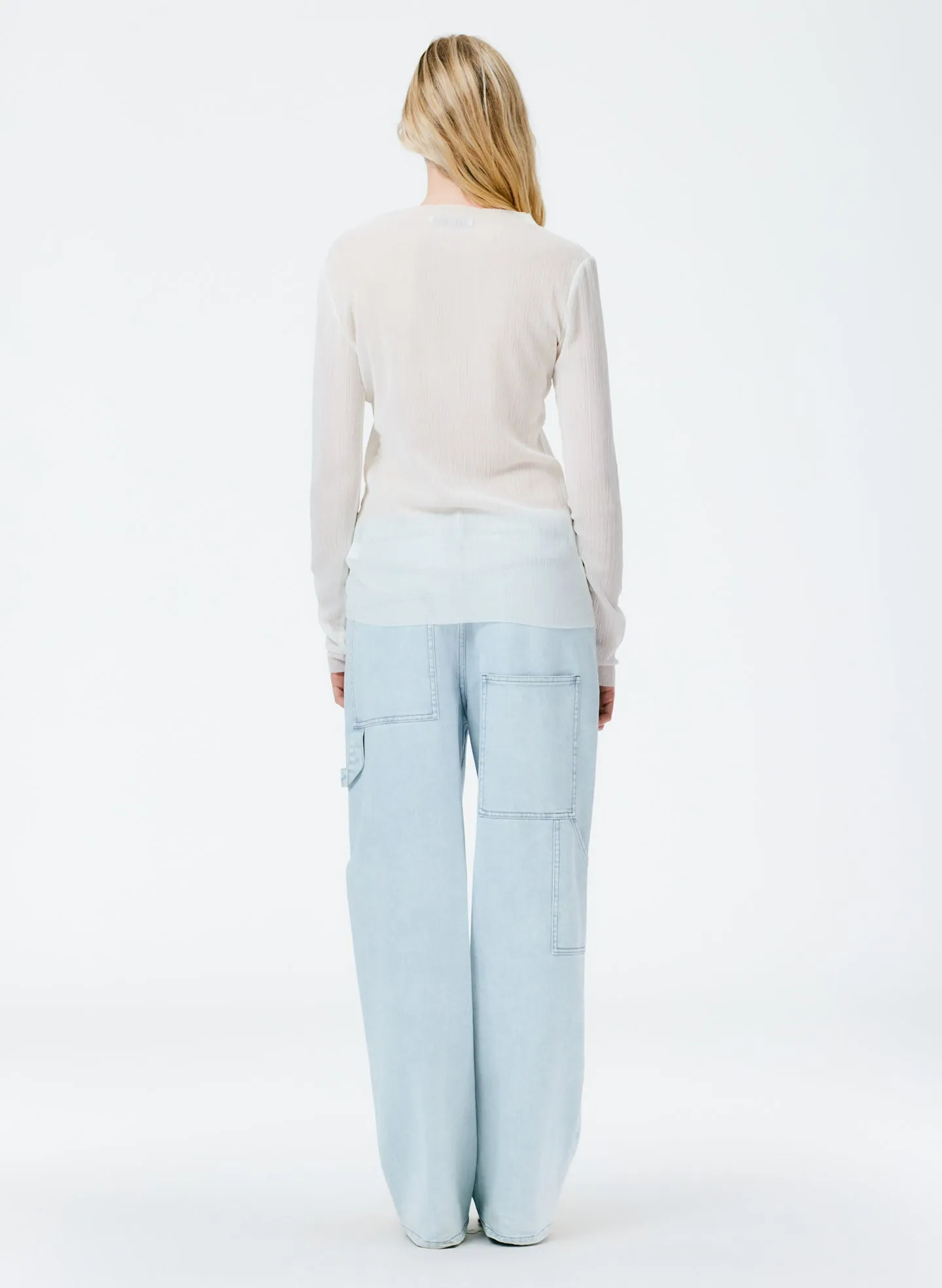 Crepe Gauze Funnel Neck Long Sleeve Top sold by Tibi product image thumbnail 5