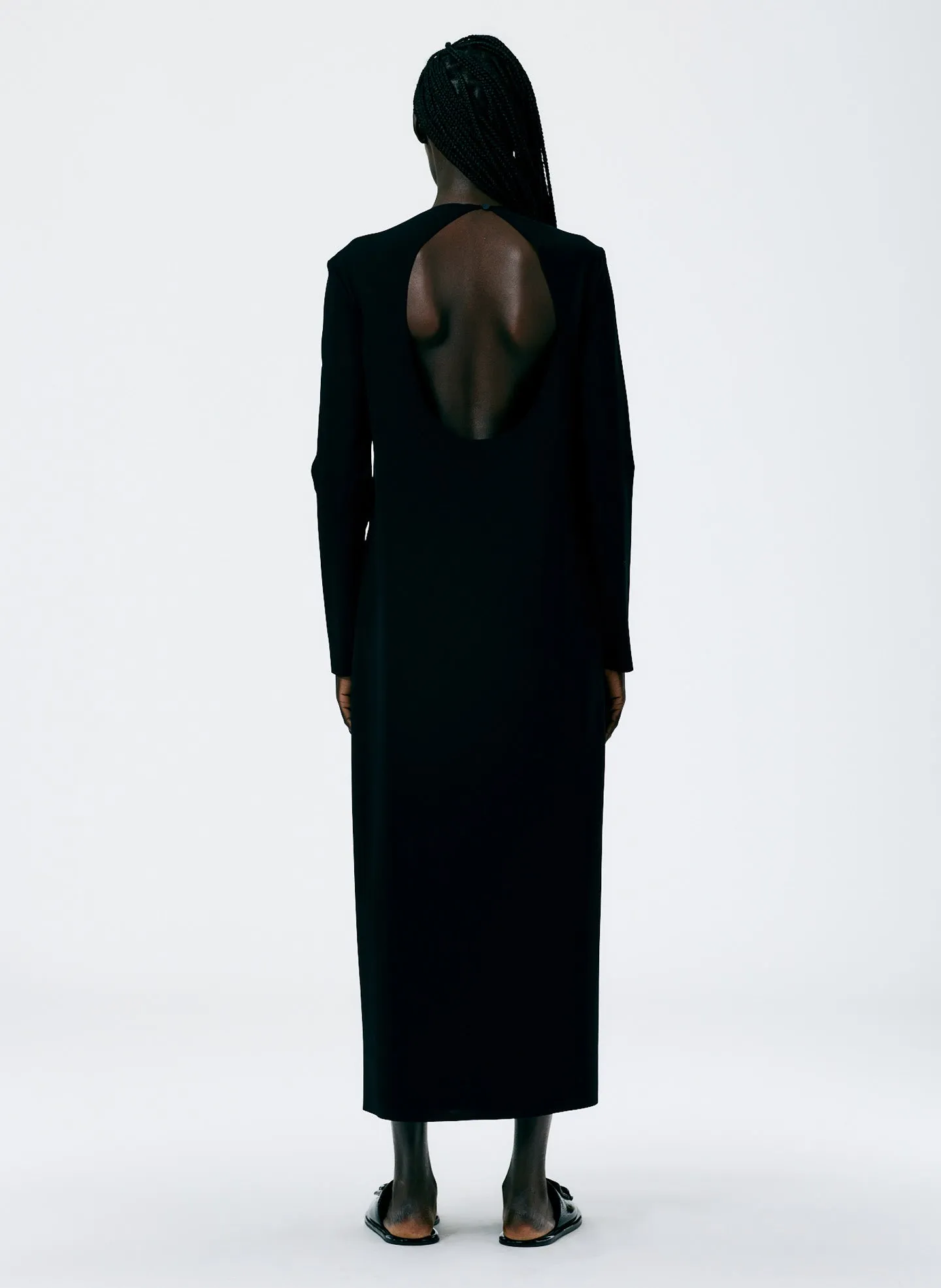 Compact Ultra Stretch Knit Long Sleeve Open Back Dress sold by Tibi product image thumbnail 3