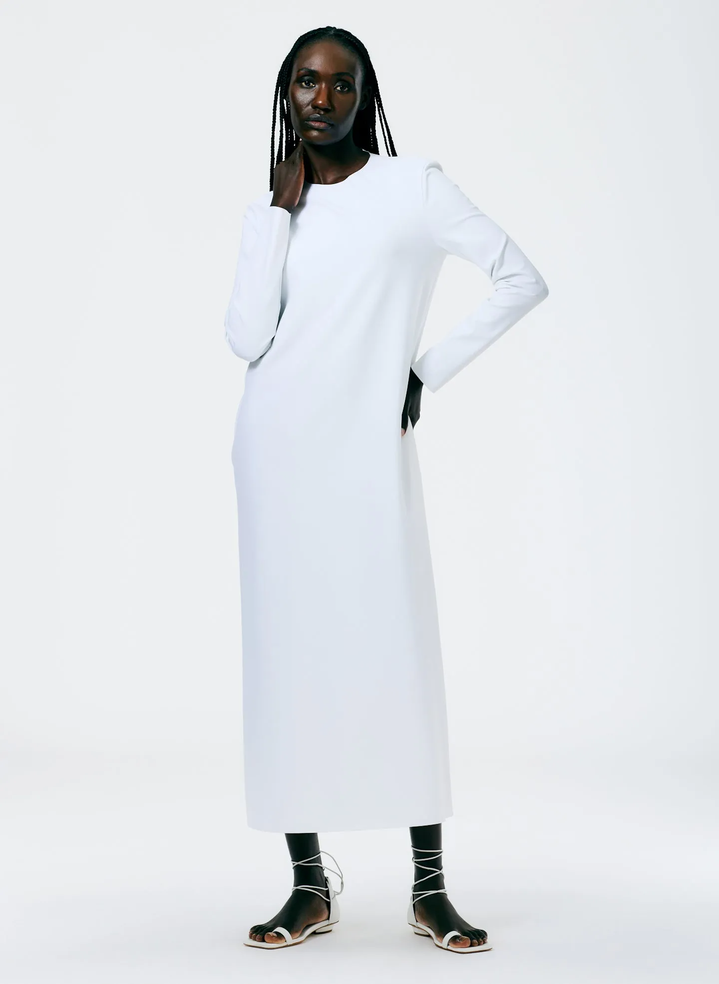 Compact Ultra Stretch Knit Long Sleeve Open Back Dress sold by Tibi