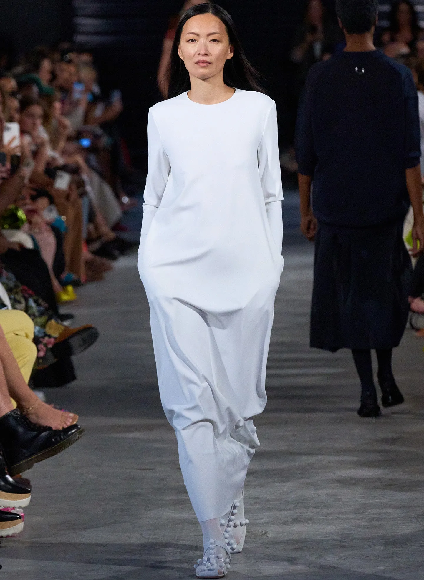 Compact Ultra Stretch Knit Long Sleeve Open Back Dress sold by Tibi product image thumbnail 2