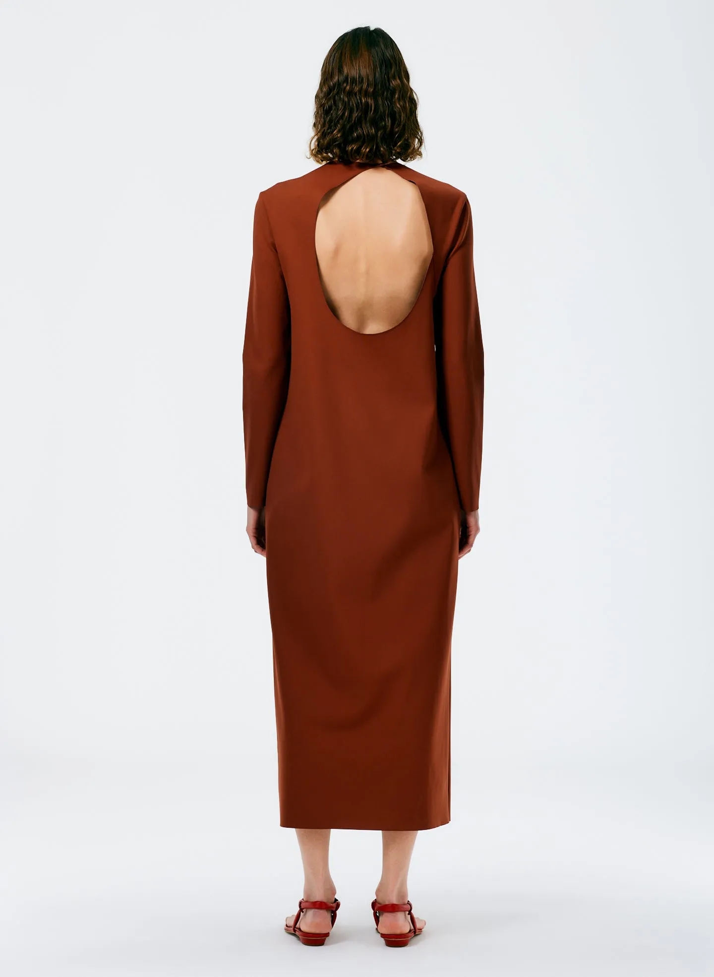 Compact Ultra Stretch Knit Long Sleeve Open Back Dress sold by Tibi product image thumbnail 4