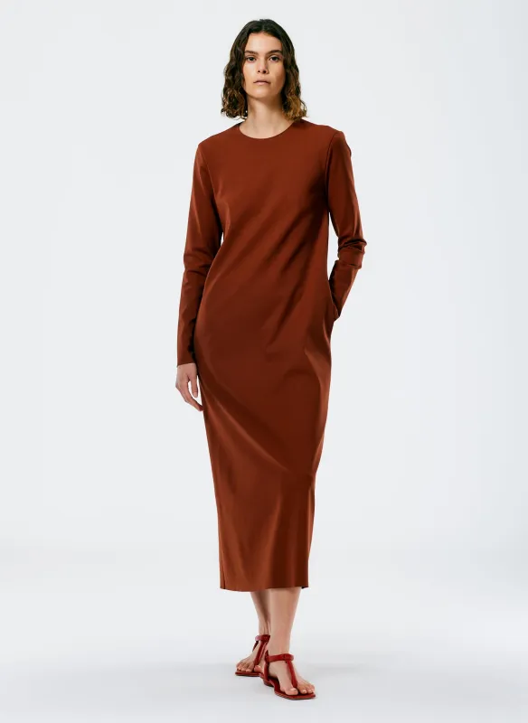 Compact Ultra Stretch Knit Long Sleeve Open Back Dress made by Tibi