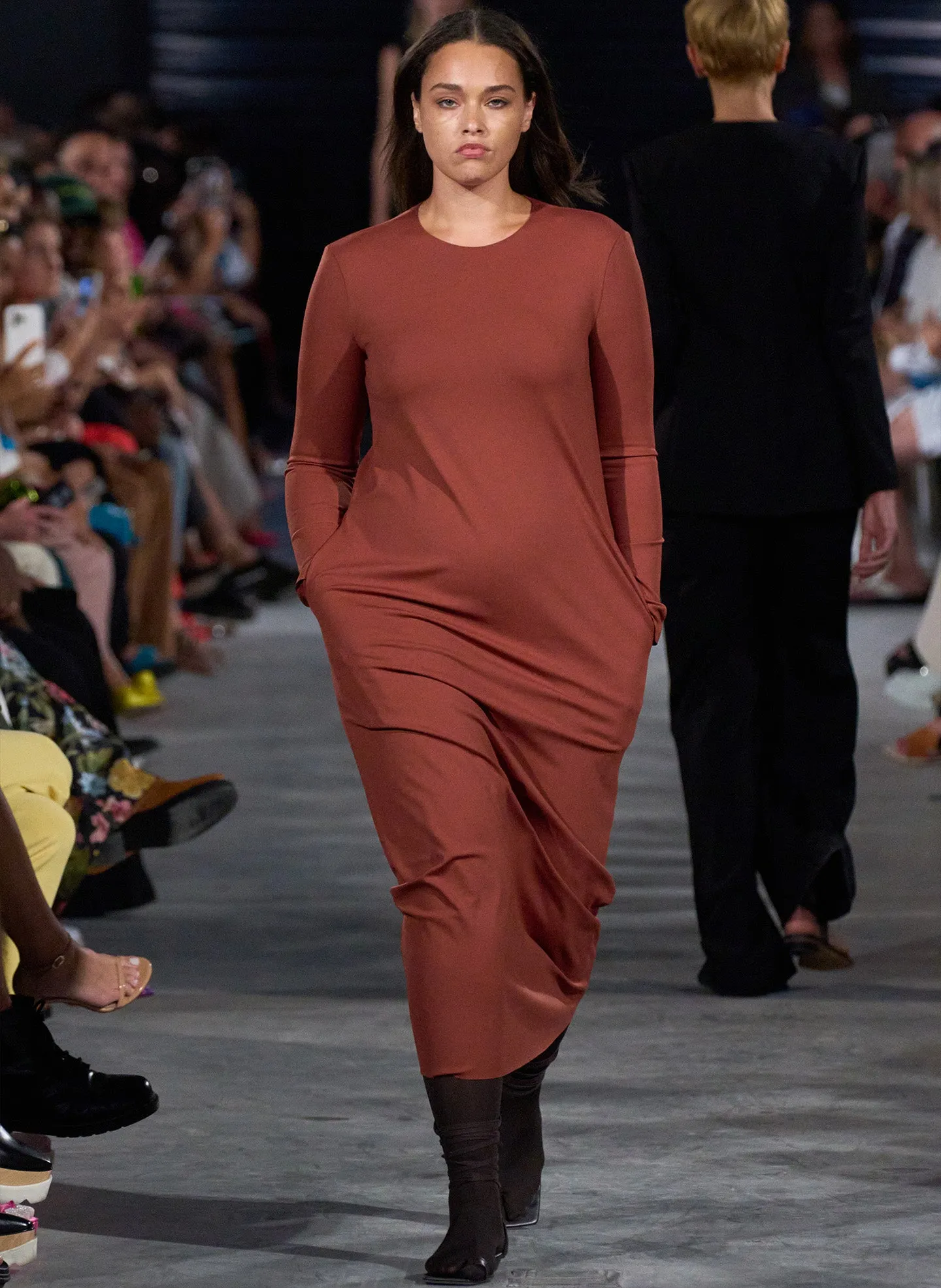 Compact Ultra Stretch Knit Long Sleeve Open Back Dress sold by Tibi product image thumbnail 2