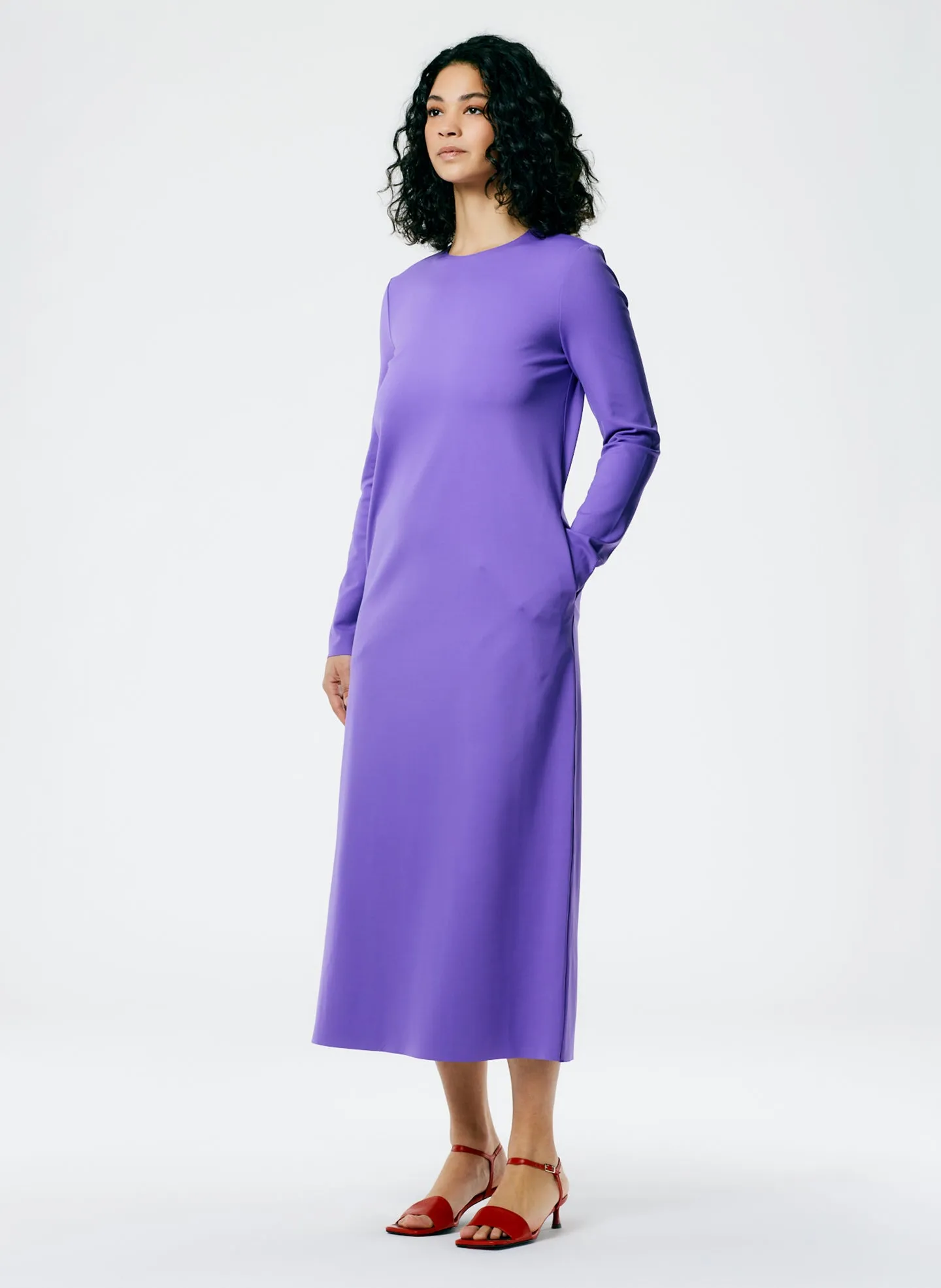 Compact Ultra Stretch Knit Long Sleeve Open Back Dress sold by Tibi product image thumbnail 4