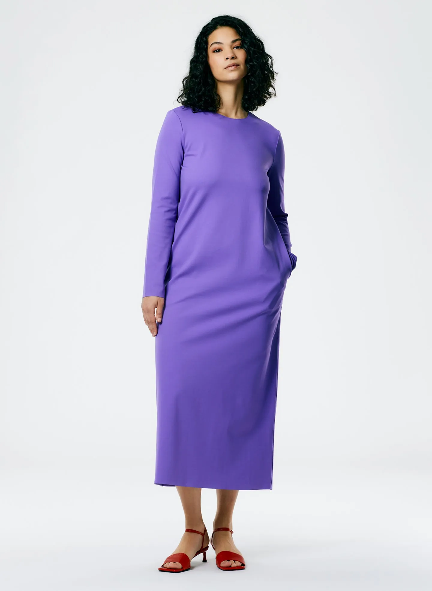 Compact Ultra Stretch Knit Long Sleeve Open Back Dress sold by Tibi product image thumbnail 3
