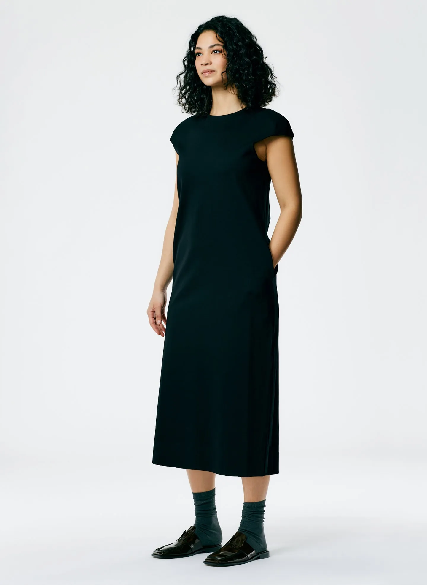Compact Ultra Stretch Knit Lean Sleeveless Dress sold by Tibi product image thumbnail 3