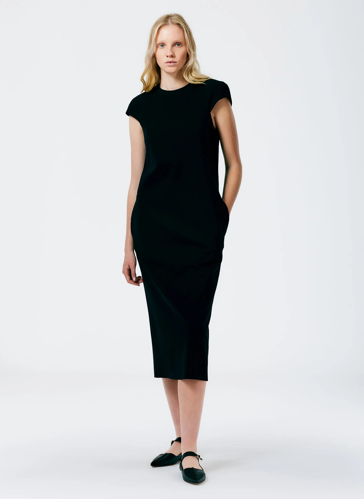 Compact Ultra Stretch Knit Lean Sleeveless Dress sold by Tibi product image thumbnail 5