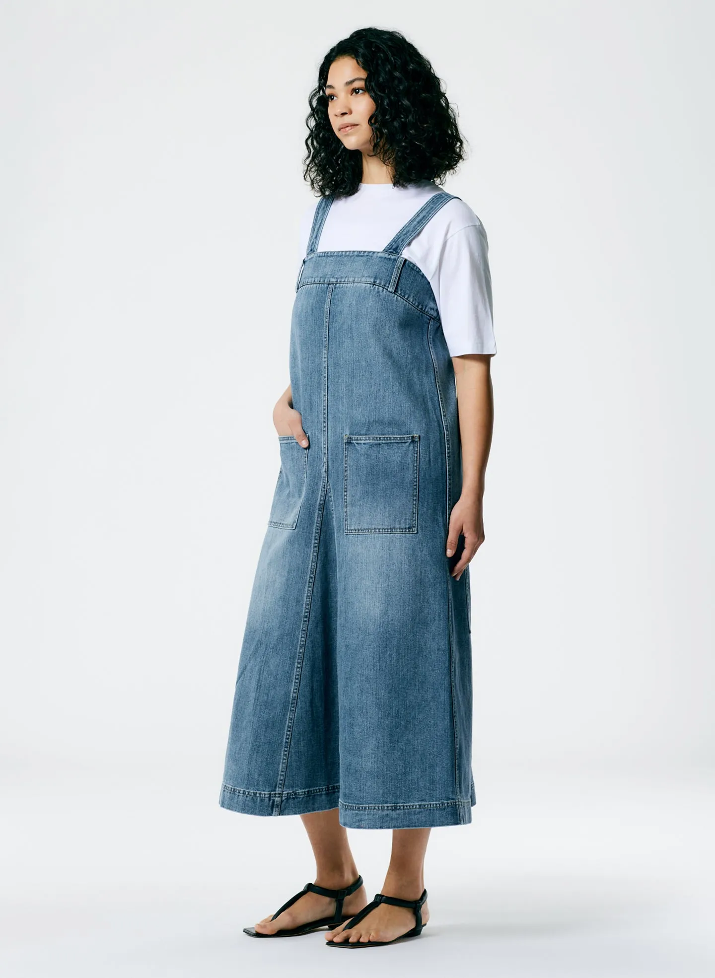 Classic Wash Denim Midi Overall Dress sold by Tibi product image thumbnail 2