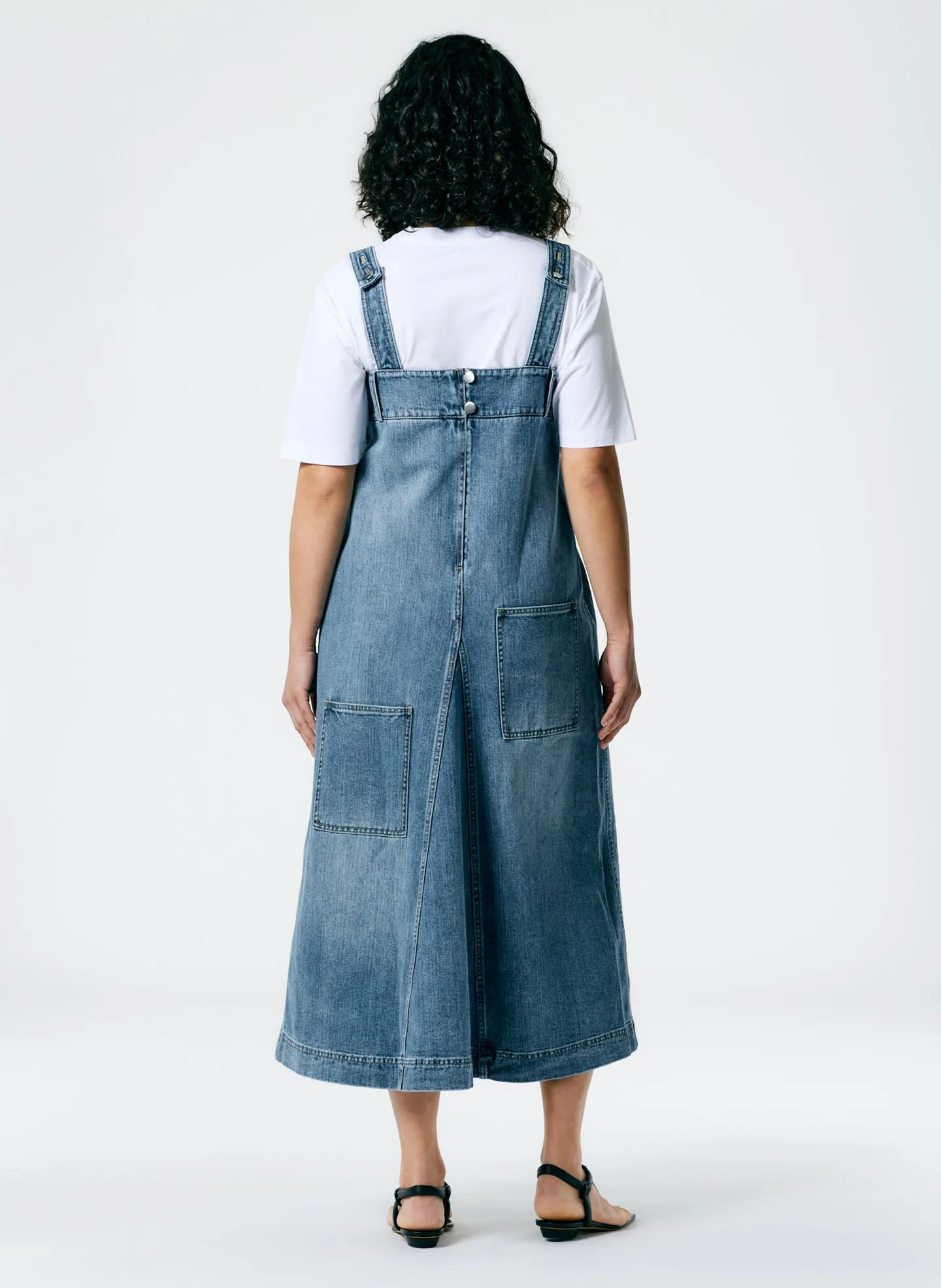 Classic Wash Denim Midi Overall Dress sold by Tibi product image thumbnail 3