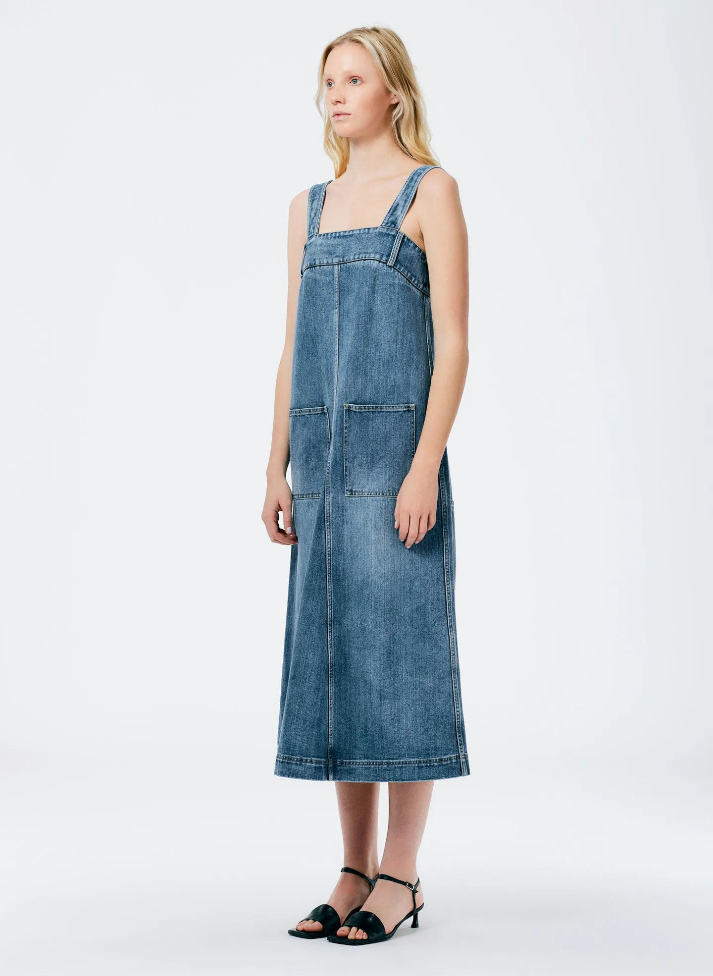 Classic Wash Denim Midi Overall Dress sold by Tibi product image thumbnail 5