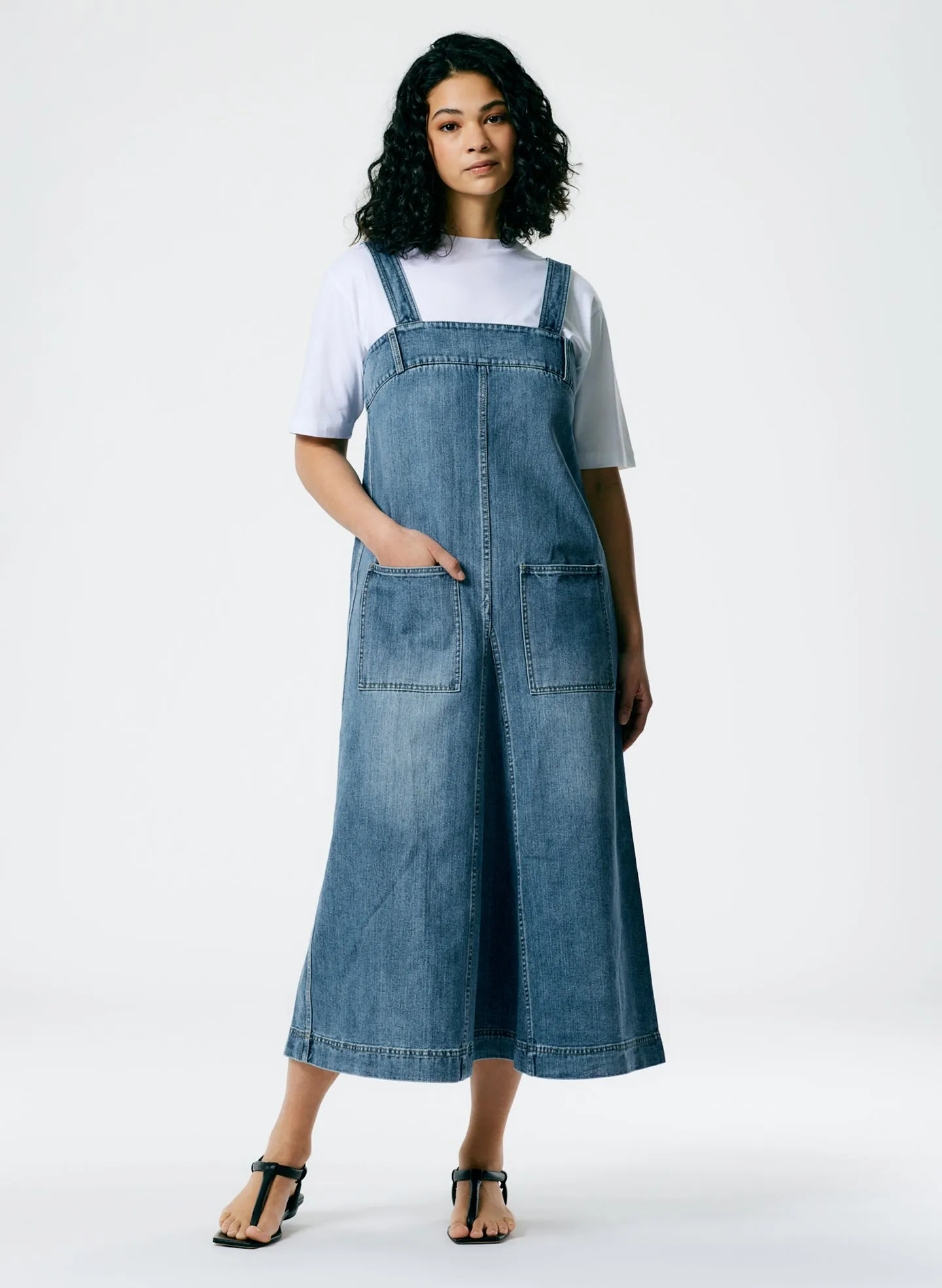 Classic Wash Denim Midi Overall Dress sold by Tibi