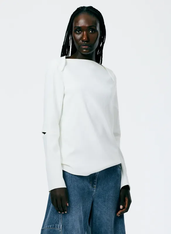 Chalky Drape Bebe Long Sleeve Top made by Tibi