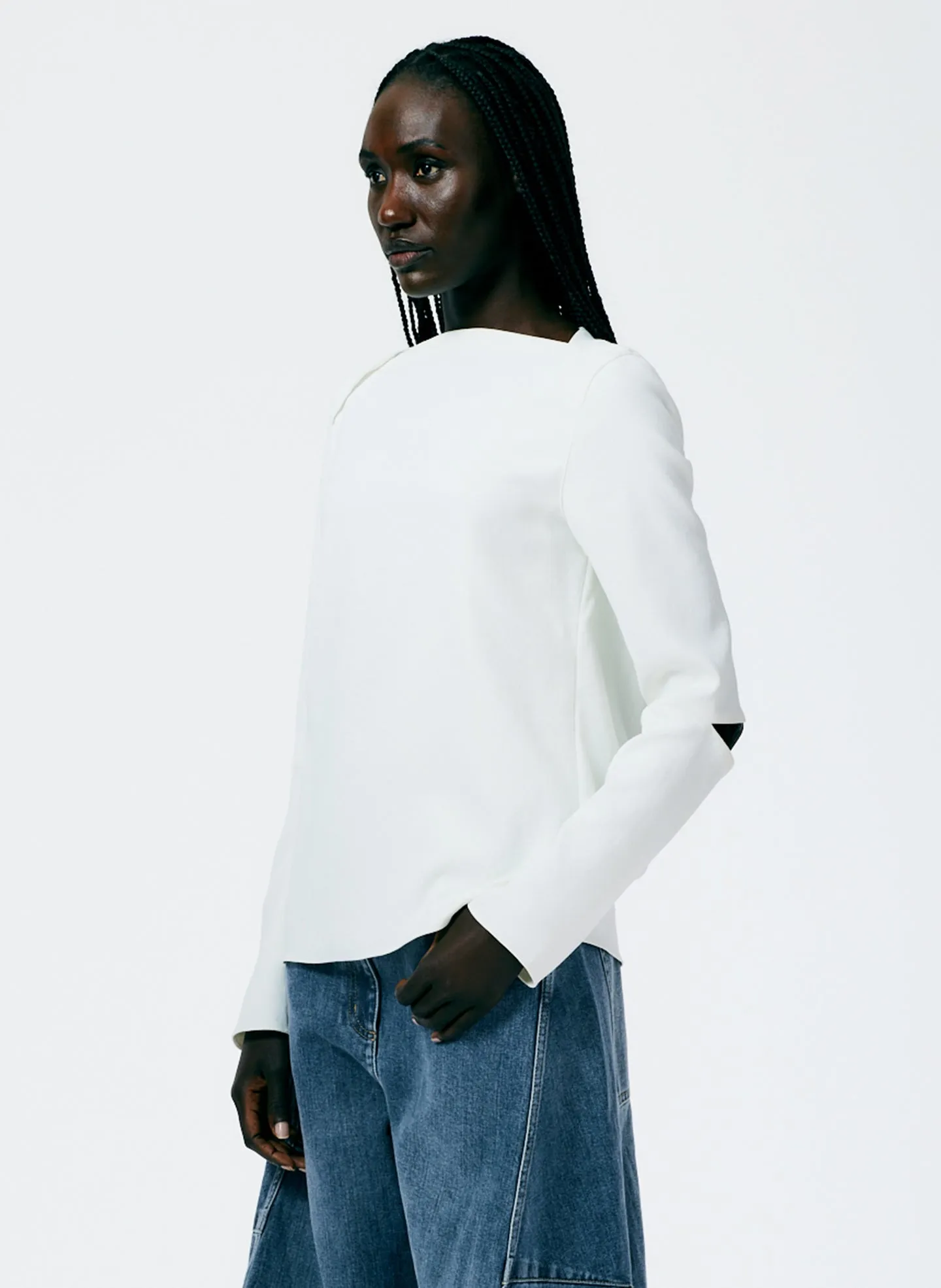 Chalky Drape Bebe Long Sleeve Top sold by Tibi product image thumbnail 3