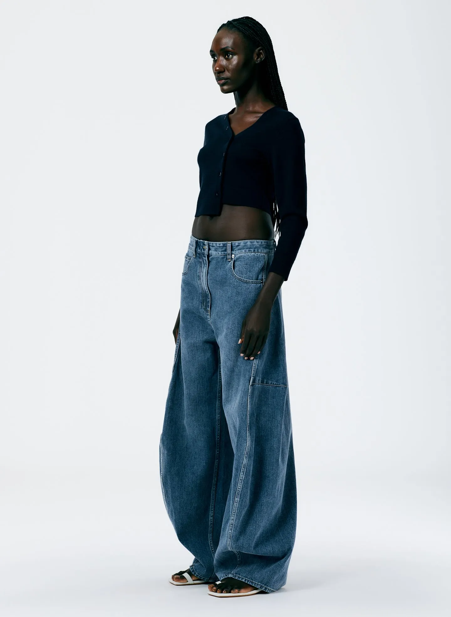 Cashmere Silk Super Cropped Asymmetrical Cardigan sold by Tibi product image thumbnail 5