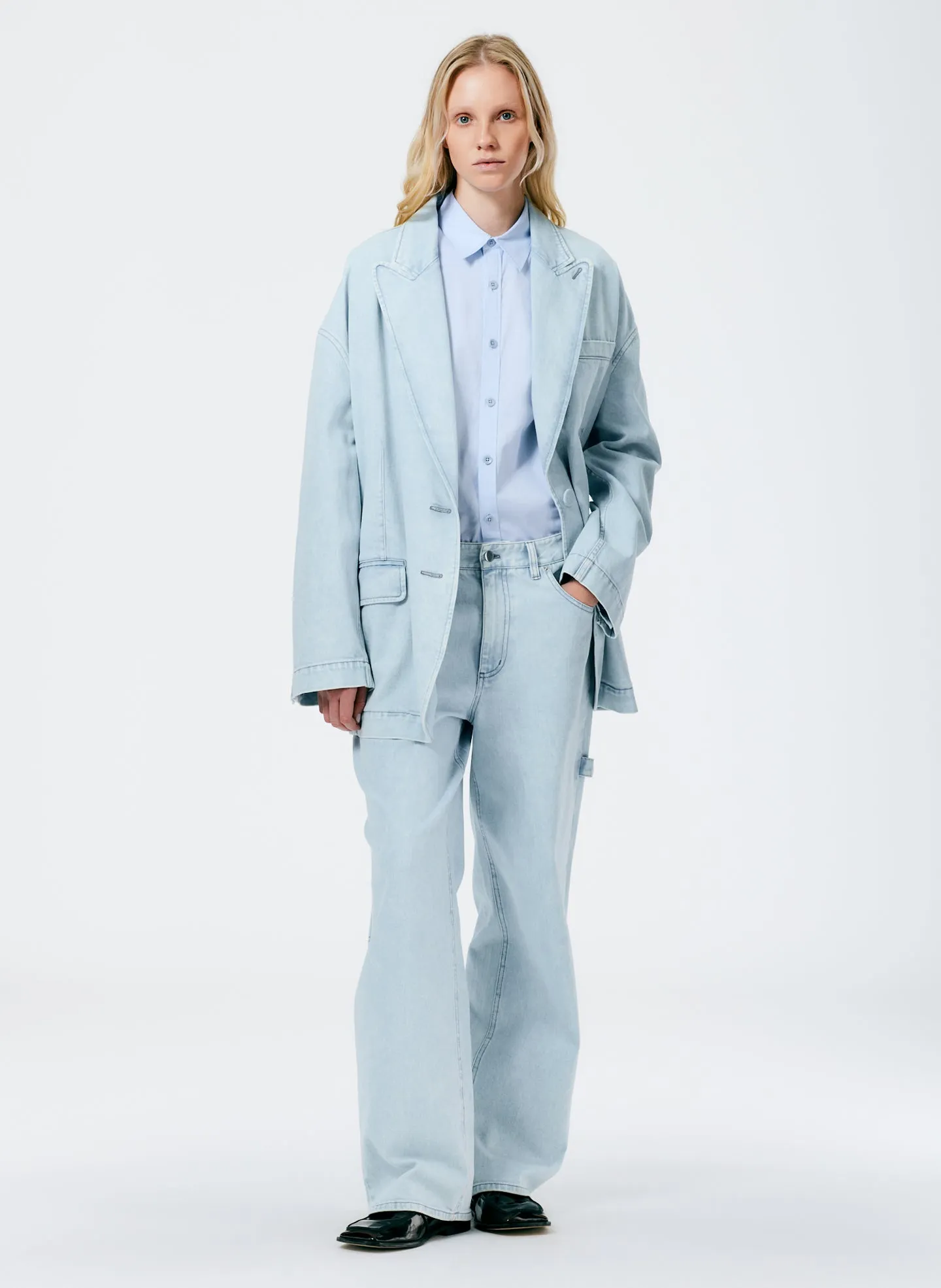 Bleached Denim Liam Blazer sold by Tibi product image thumbnail 5