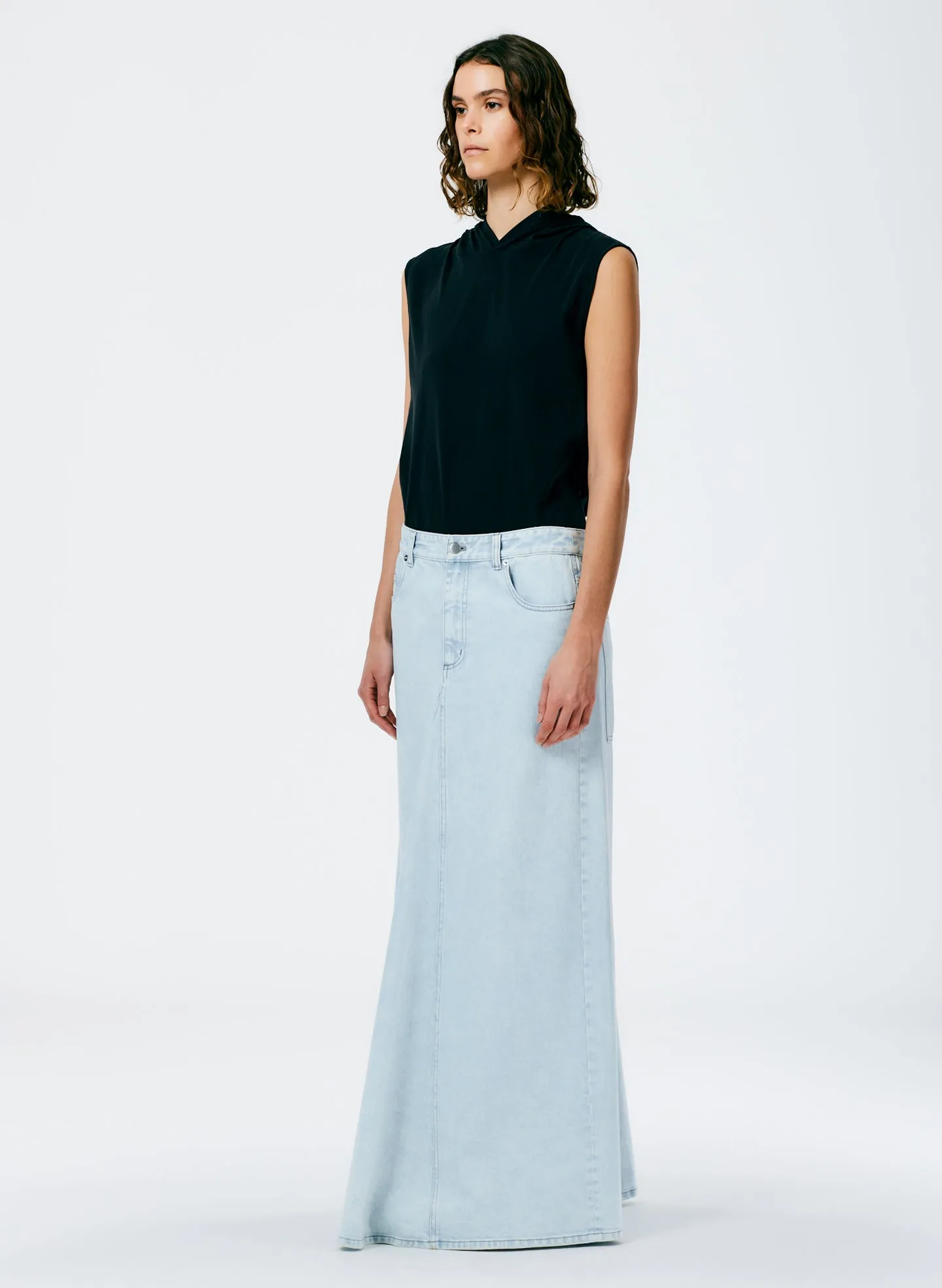 Bleached Denim Godet Maxi Skirt sold by Tibi product image thumbnail 2