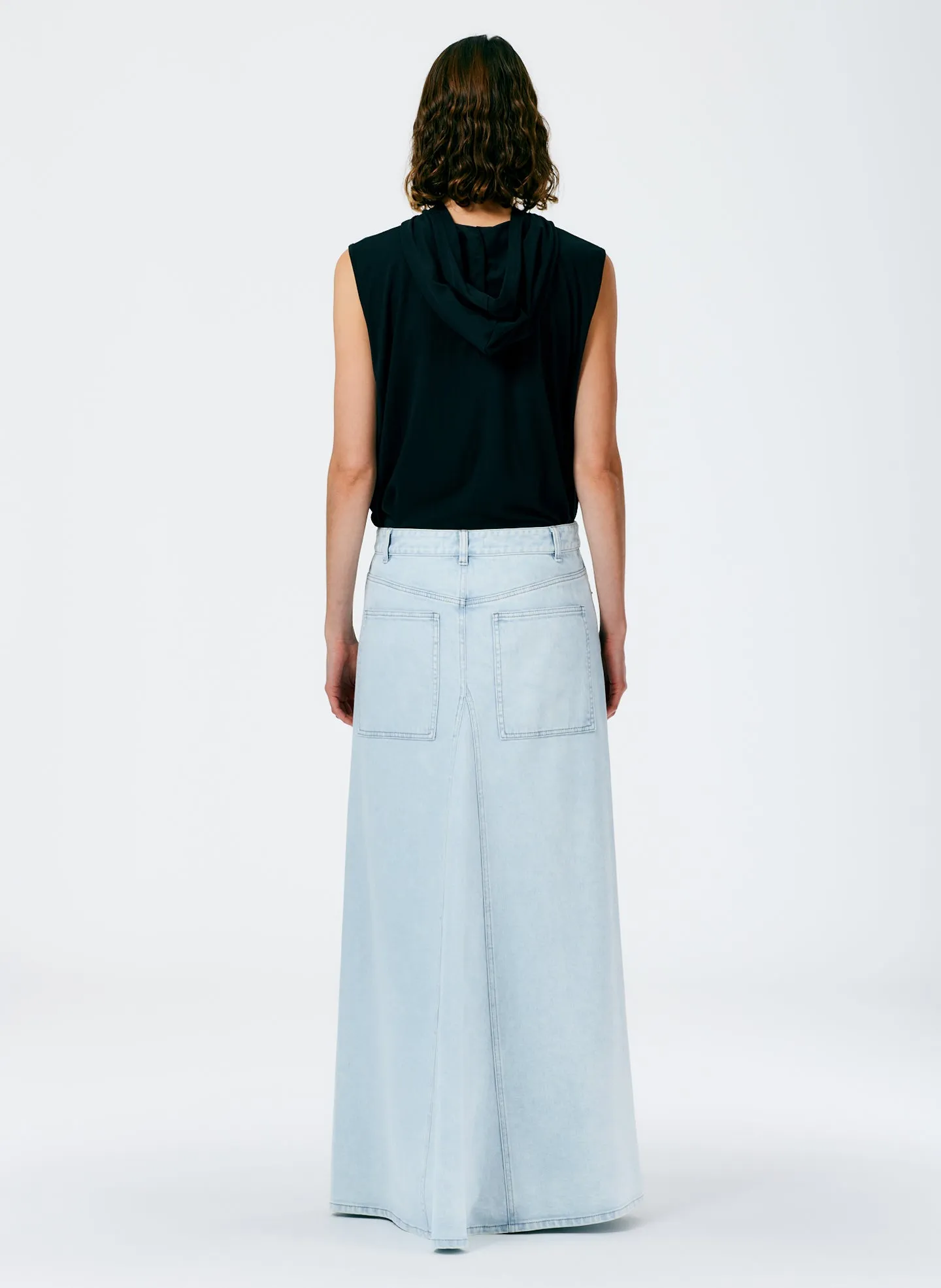 Bleached Denim Godet Maxi Skirt sold by Tibi product image thumbnail 4