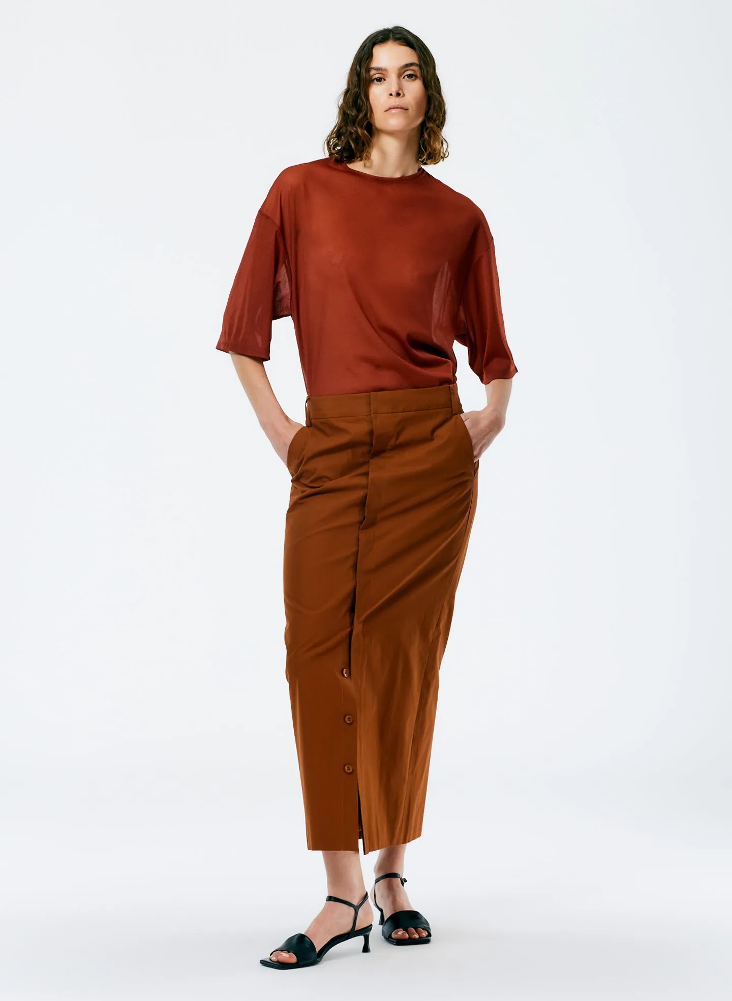 Arun Suiting Back Wrap Maxi Skirt sold by Tibi