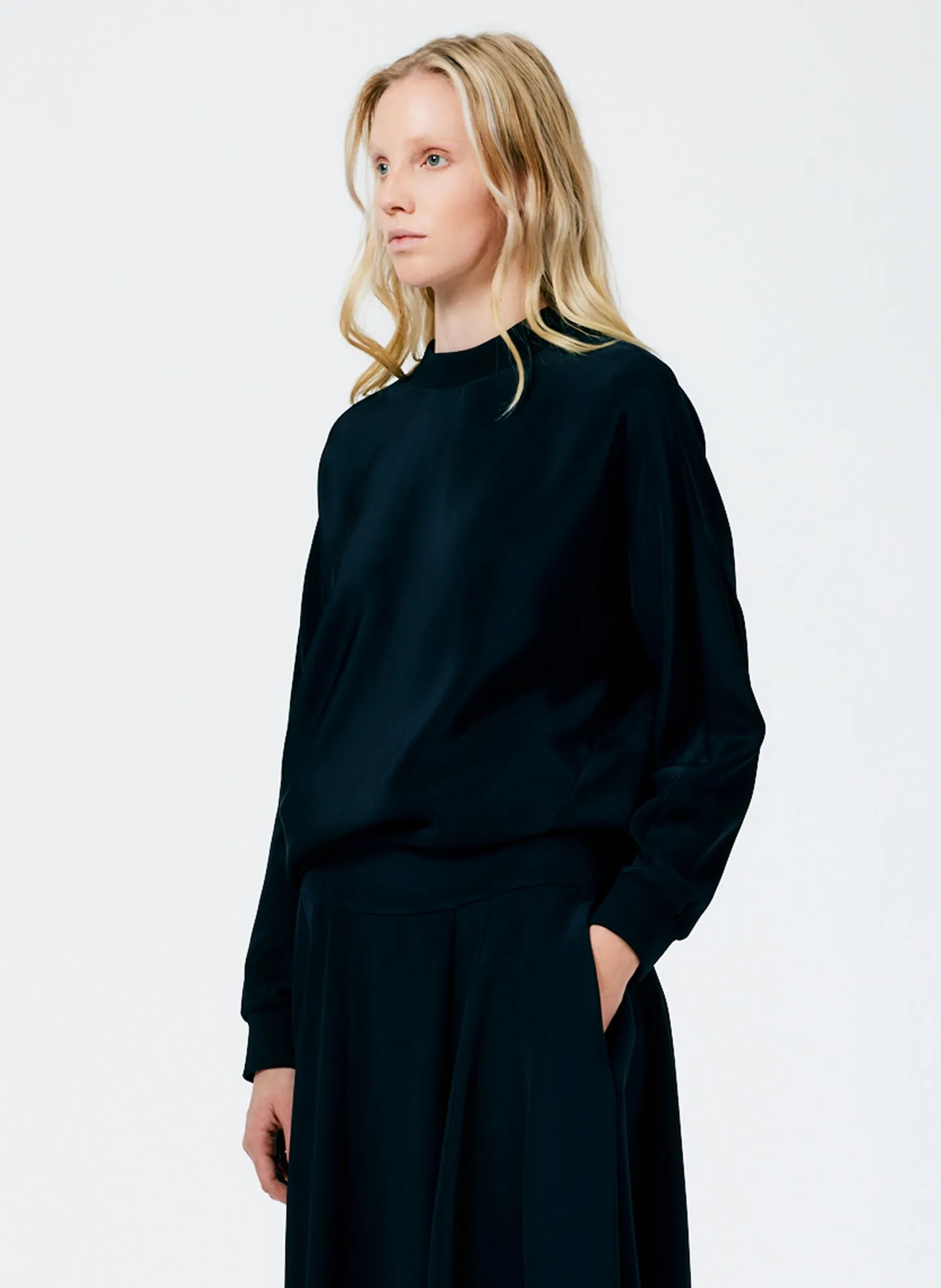 4-Ply Silk Crewneck Eased Out Top sold by Tibi product image thumbnail 2