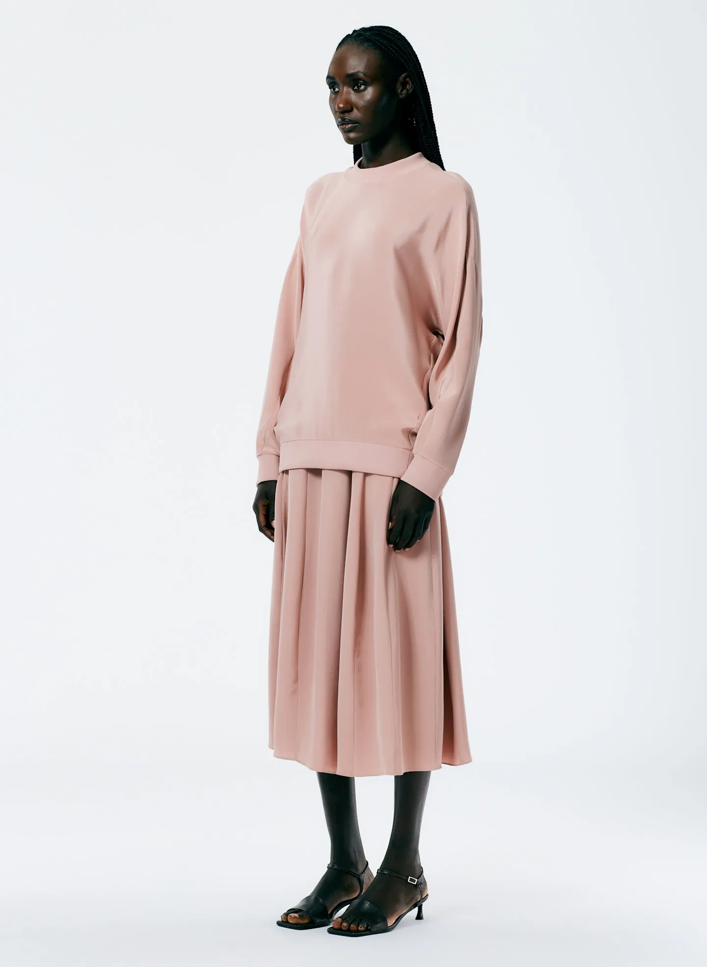 4-Ply Silk Crewneck Eased Out Top sold by Tibi product image thumbnail 4