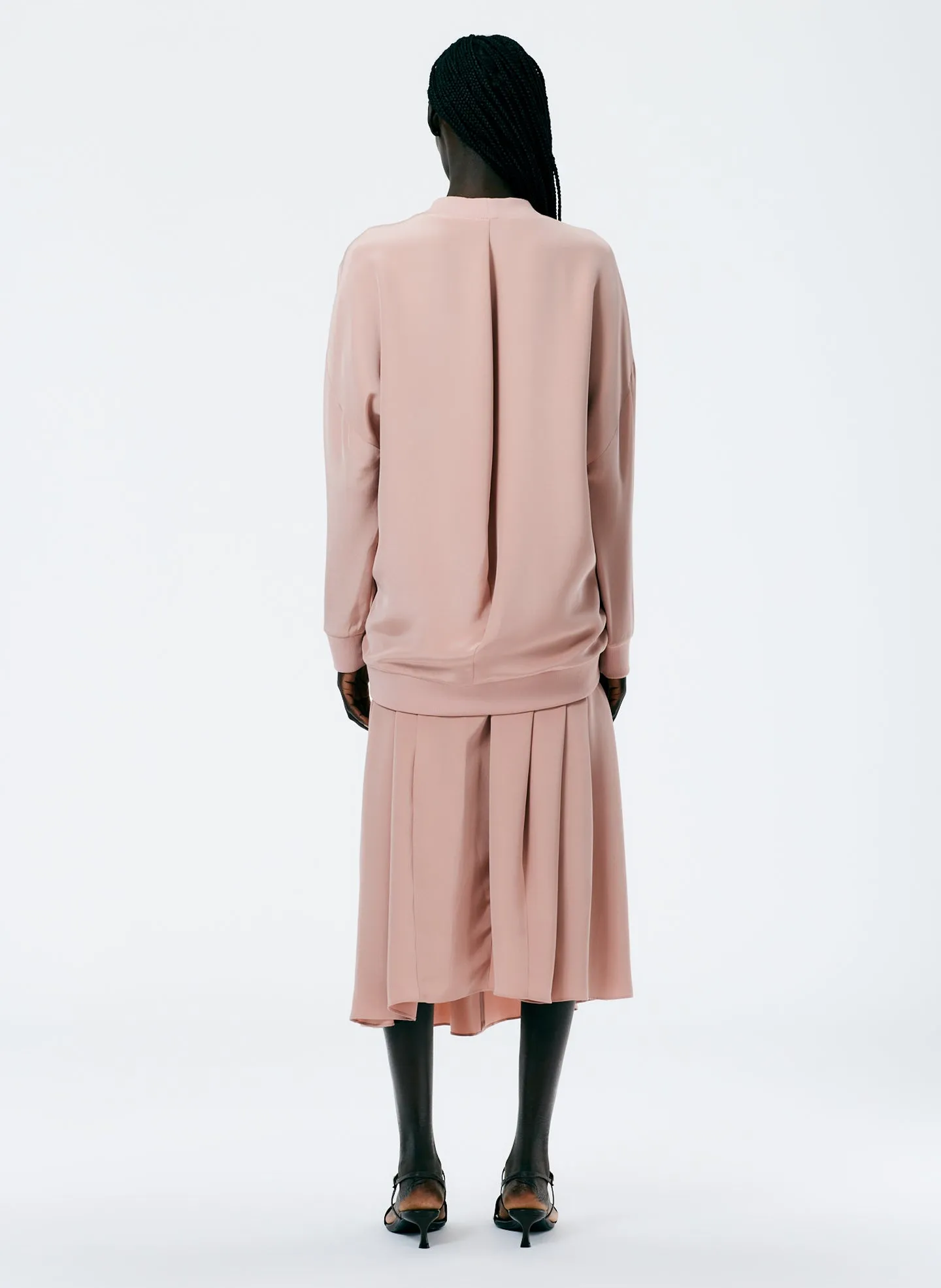 4-Ply Silk Crewneck Eased Out Top sold by Tibi product image thumbnail 5