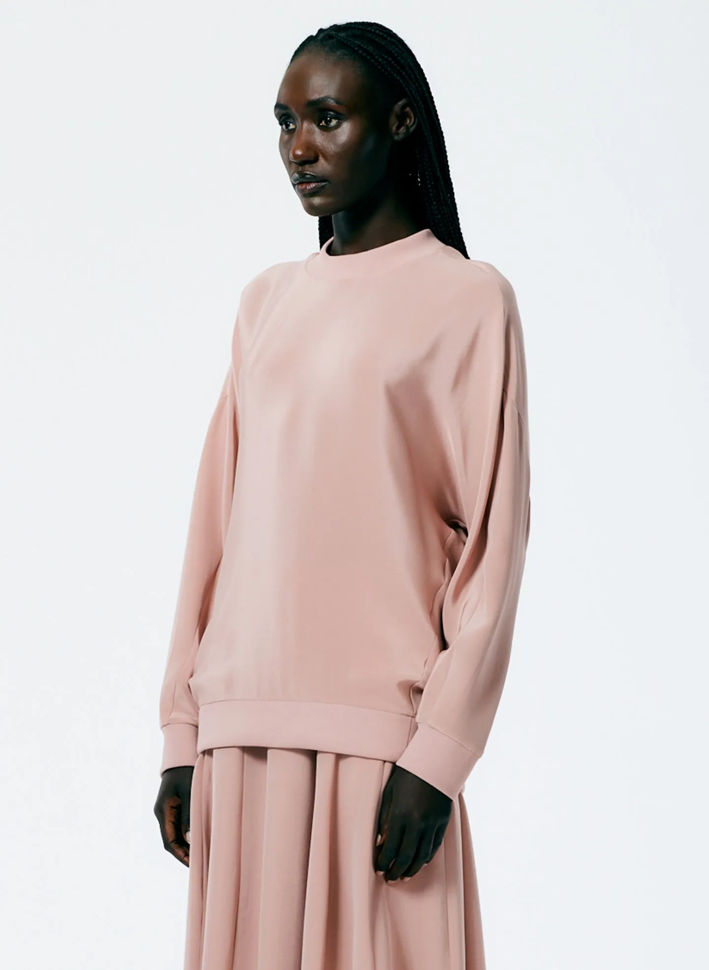 4-Ply Silk Crewneck Eased Out Top sold by Tibi product image thumbnail 2