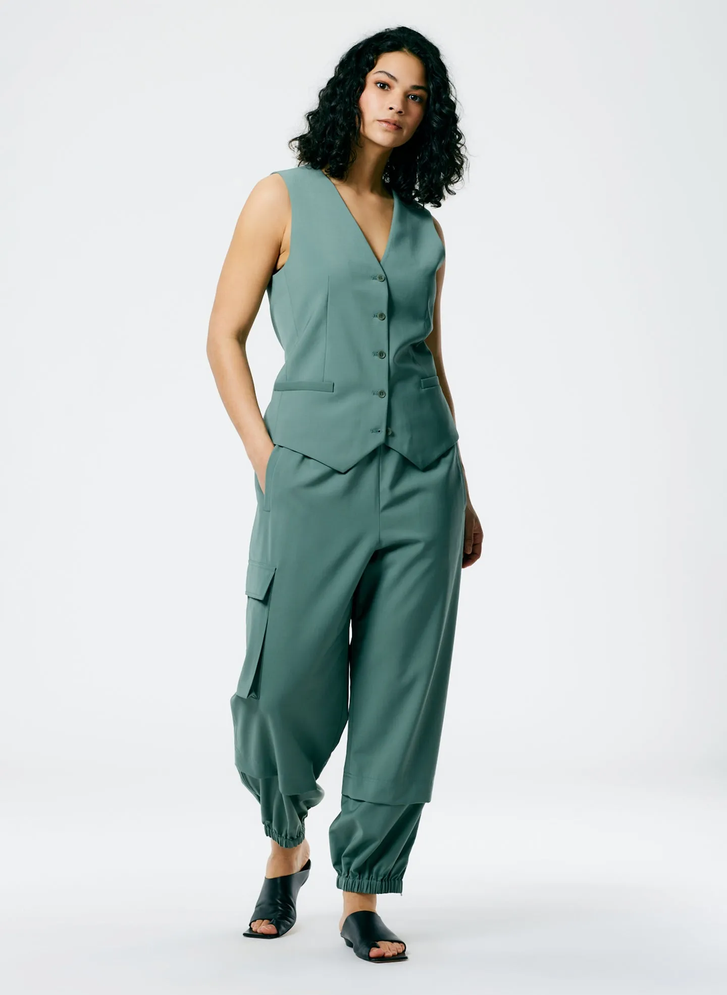 Tropical Wool Pull On Wilt Jogger - Regular sold by Tibi product image thumbnail 2