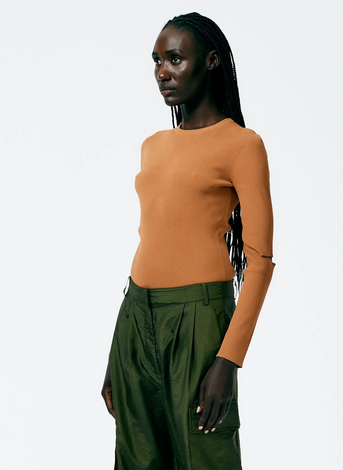 Giselle Slash Cutout Crewneck Pullover sold by Tibi product image thumbnail 2