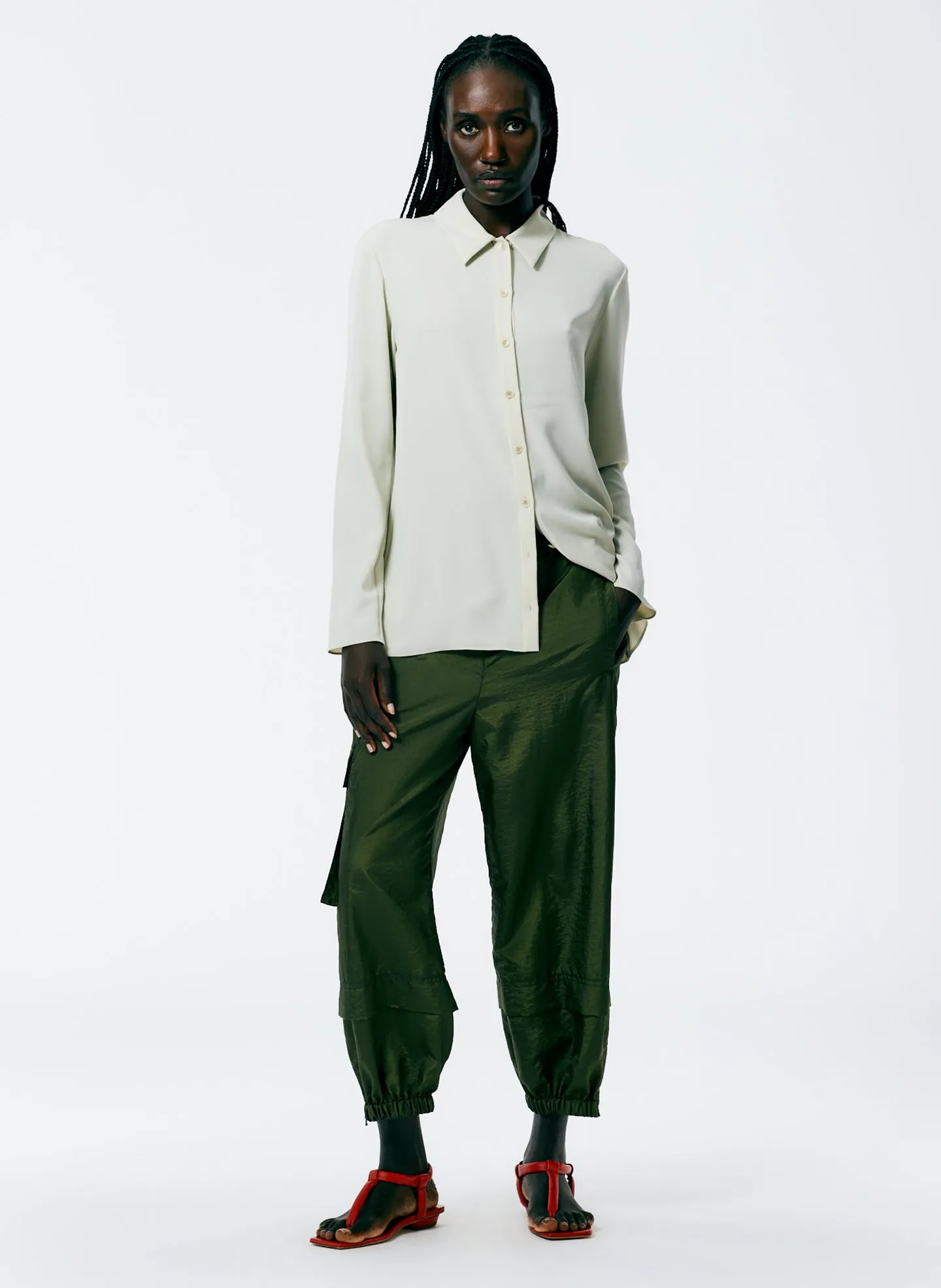 Soft Drape Slim Shirt sold by Tibi product image thumbnail 4