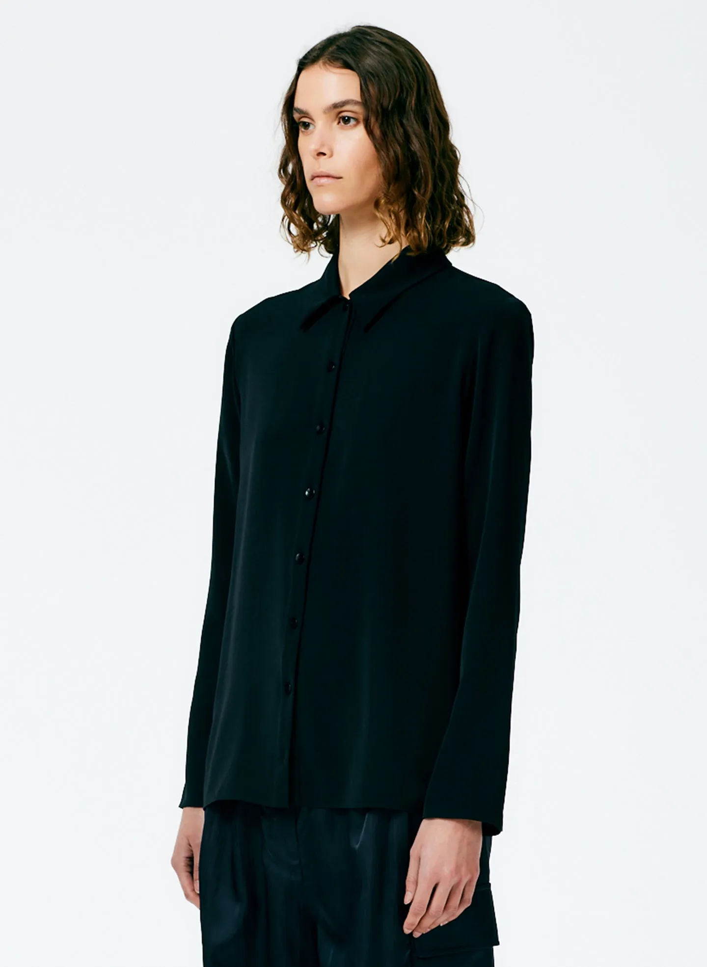 Soft Drape Slim Shirt sold by Tibi product image thumbnail 2