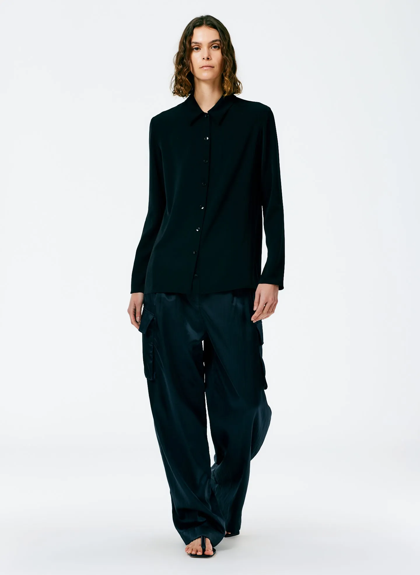 Soft Drape Slim Shirt sold by Tibi product image thumbnail 3