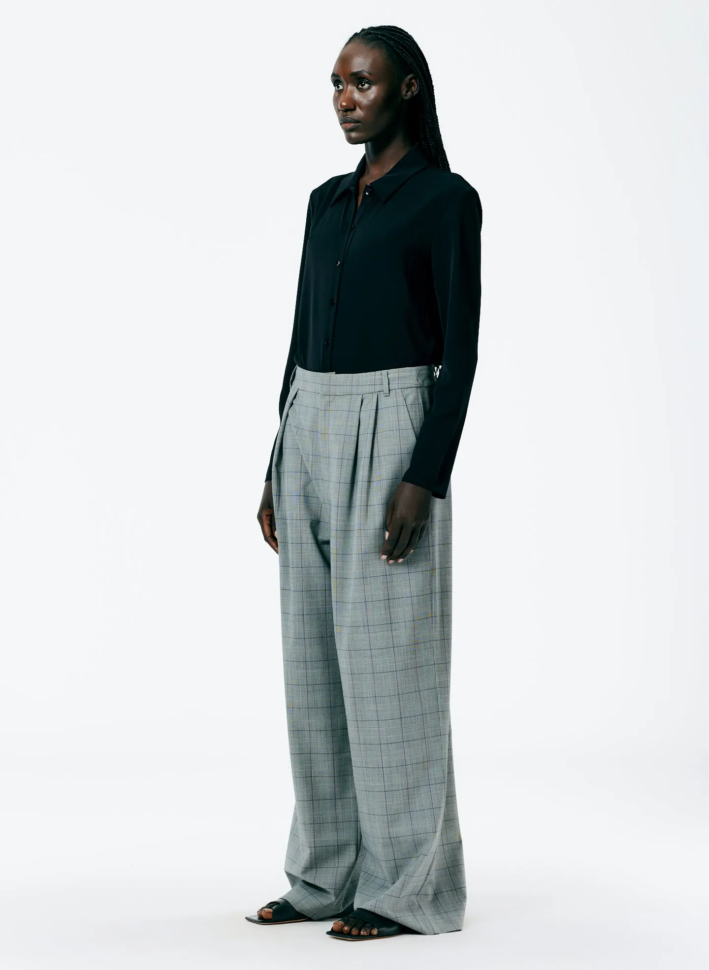 Menswear Suiting Asymmetrical Pleat Stella Pant sold by Tibi product image thumbnail 5