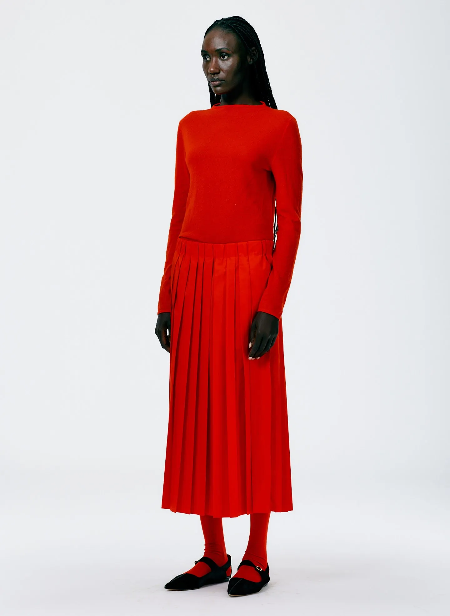 Italian Sporty Nylon Pleated Pull On Skirt sold by Tibi product image thumbnail 2