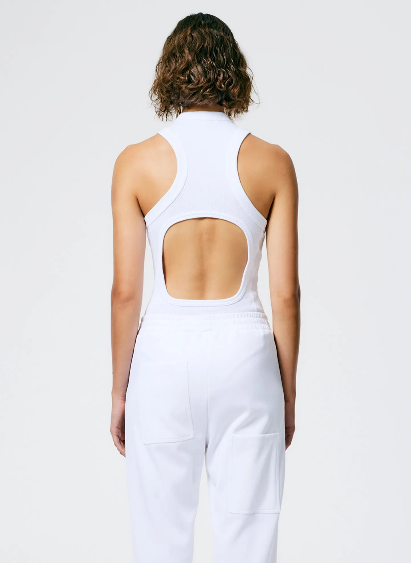 Ribbed T-Shirt Racerback Bodysuit sold by Tibi product image thumbnail 4