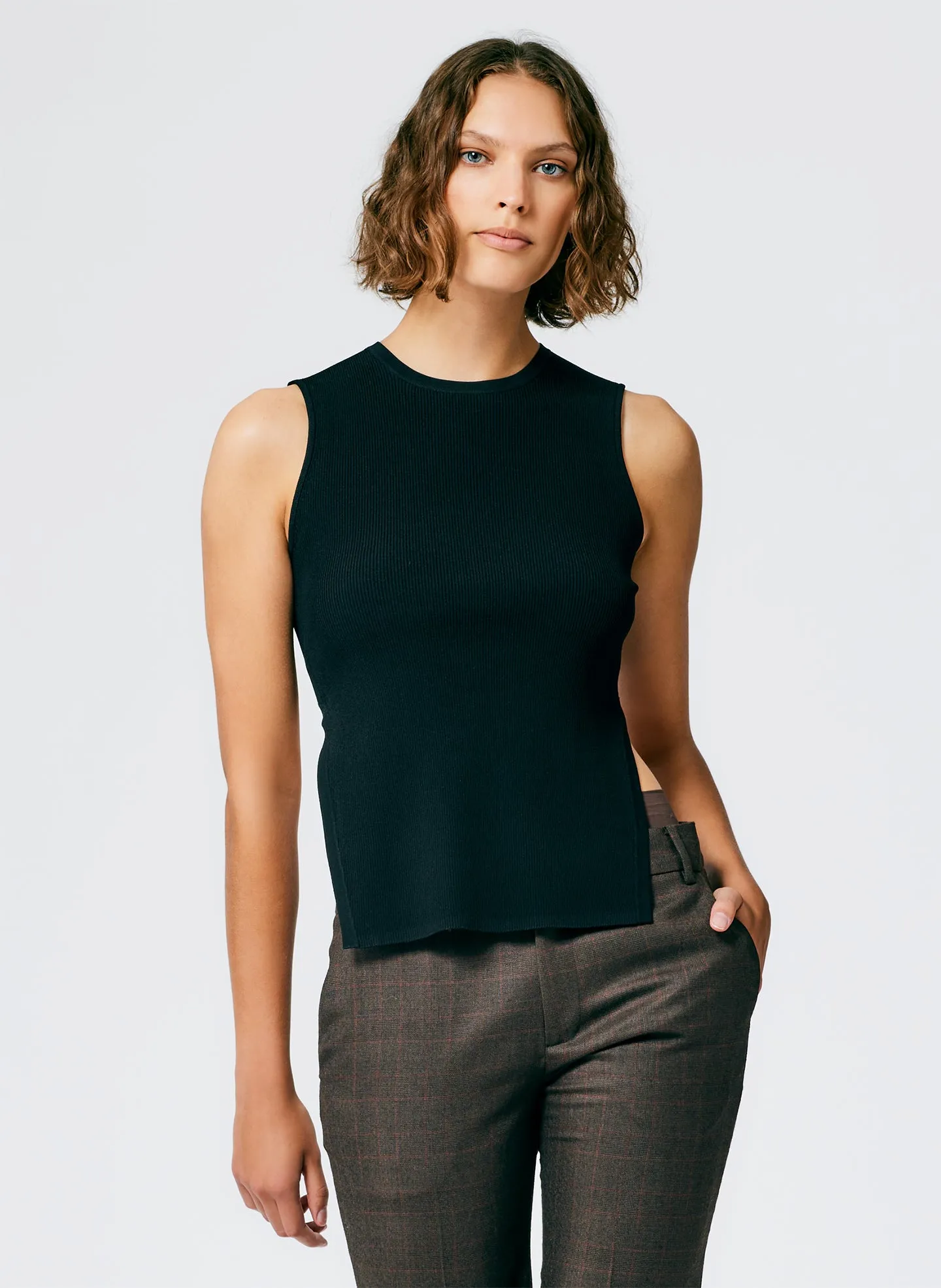 Giselle Stretch Sweater Circle Openback Tank sold by Tibi