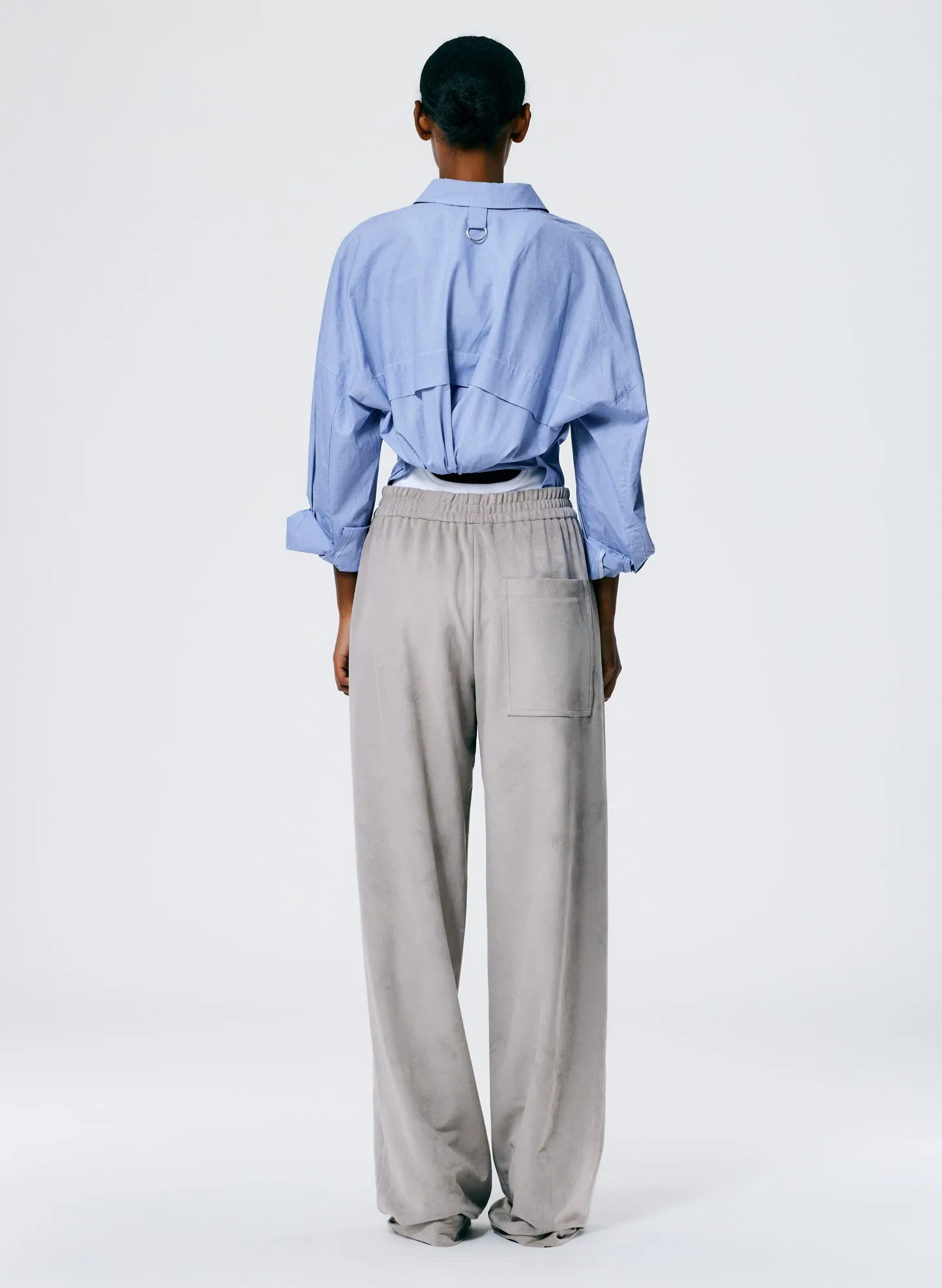 Ultrasuede Wide Leg Pull On Pant sold by Tibi product image thumbnail 4