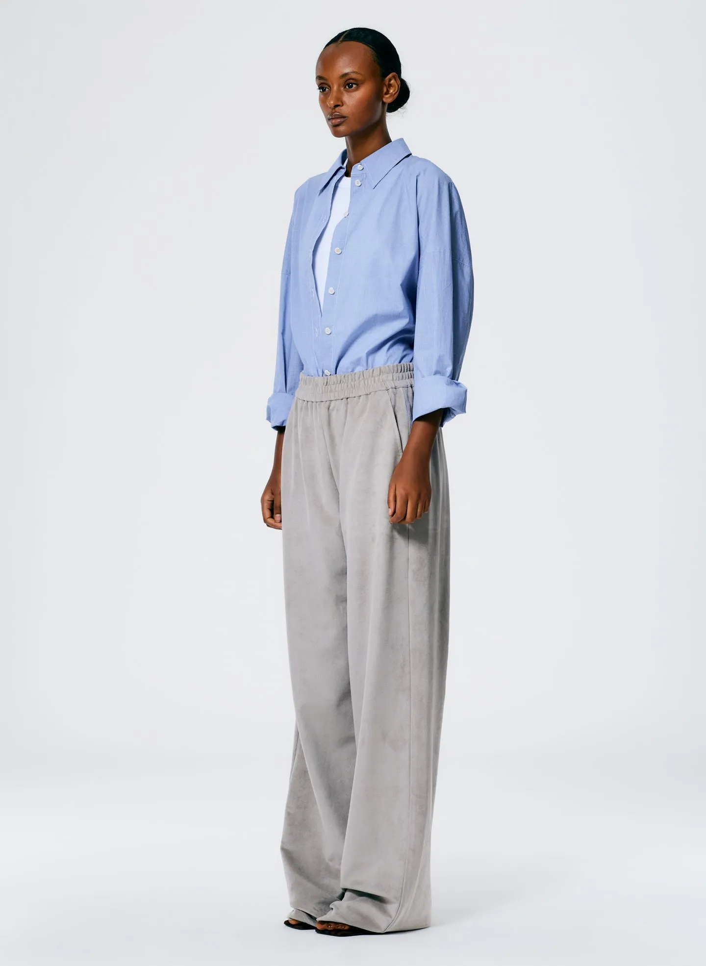 Ultrasuede Wide Leg Pull On Pant sold by Tibi product image thumbnail 3