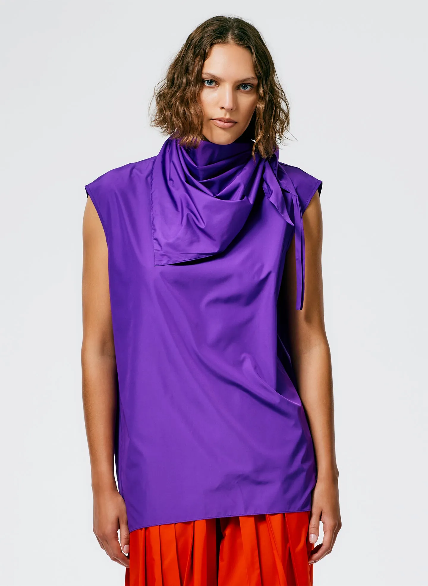Italian Sporty Nylon Sleeveless Cocoon Top sold by Tibi