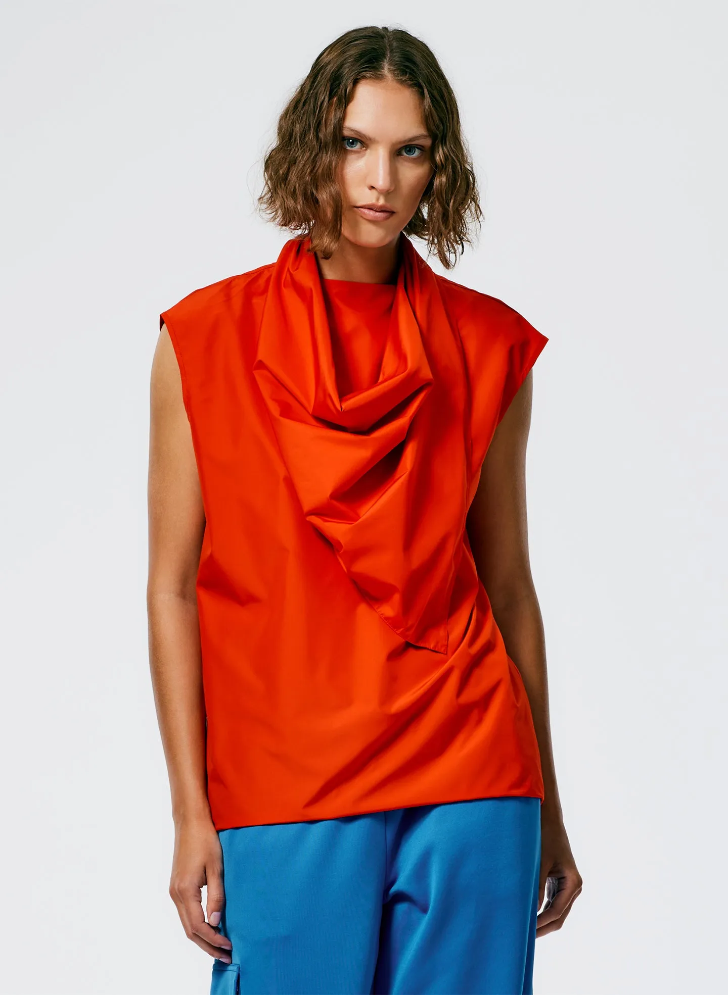 Italian Sporty Nylon Sleeveless Cocoon Top sold by Tibi
