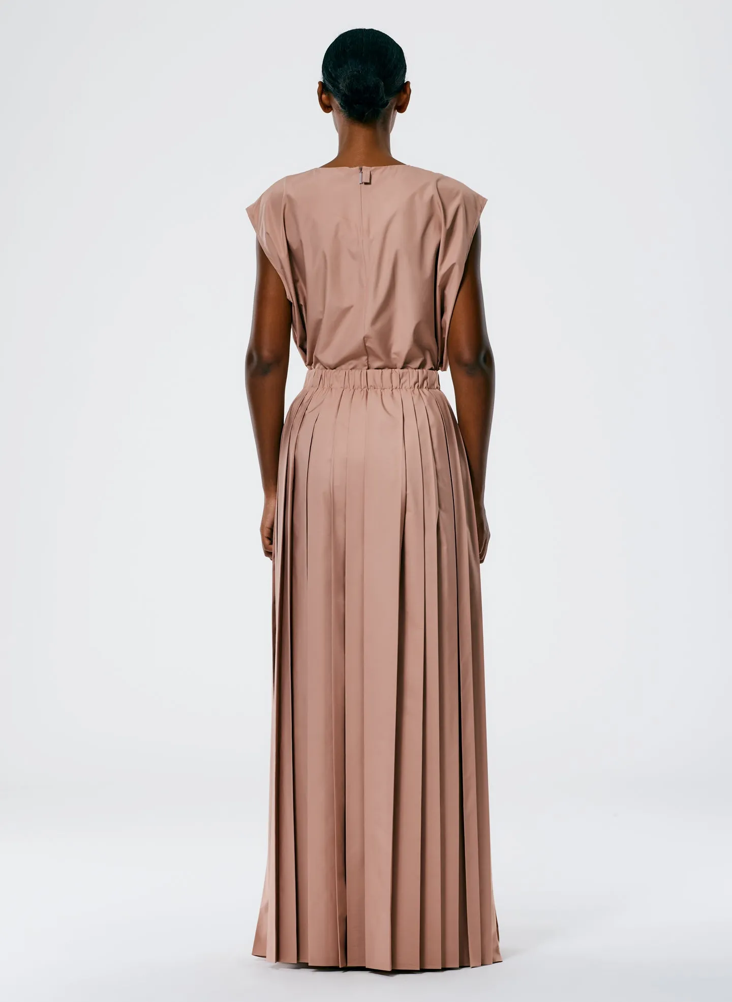 Italian Sporty Nylon Pleated Pull On Maxi Skirt sold by Tibi product image thumbnail 4