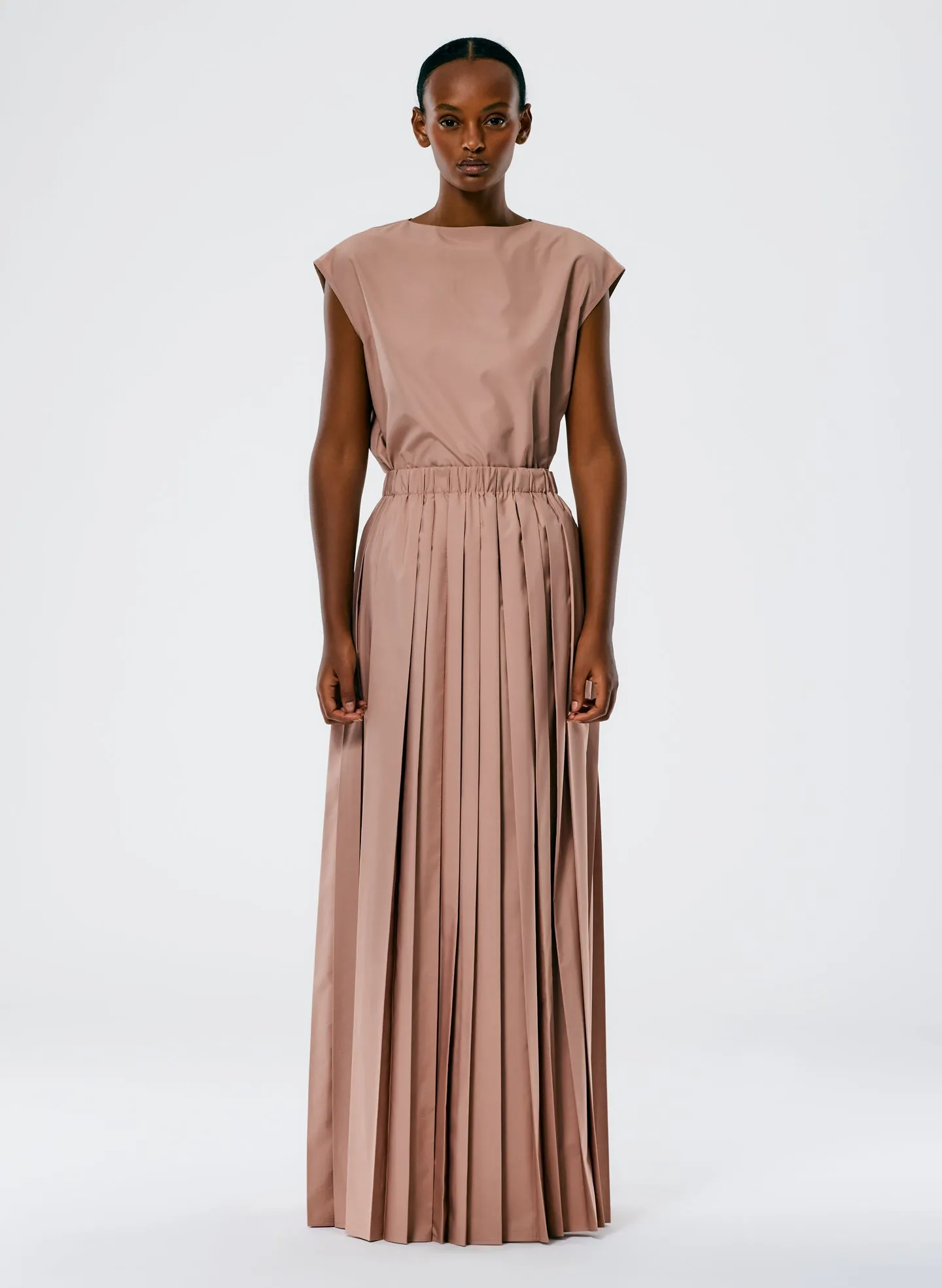 Italian Sporty Nylon Pleated Pull On Maxi Skirt sold by Tibi product image thumbnail 2