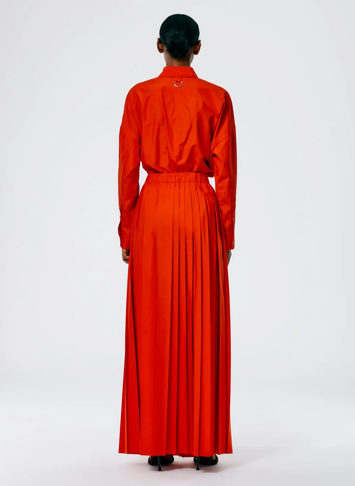 Italian Sporty Nylon Pleated Pull On Maxi Skirt sold by Tibi product image thumbnail 4