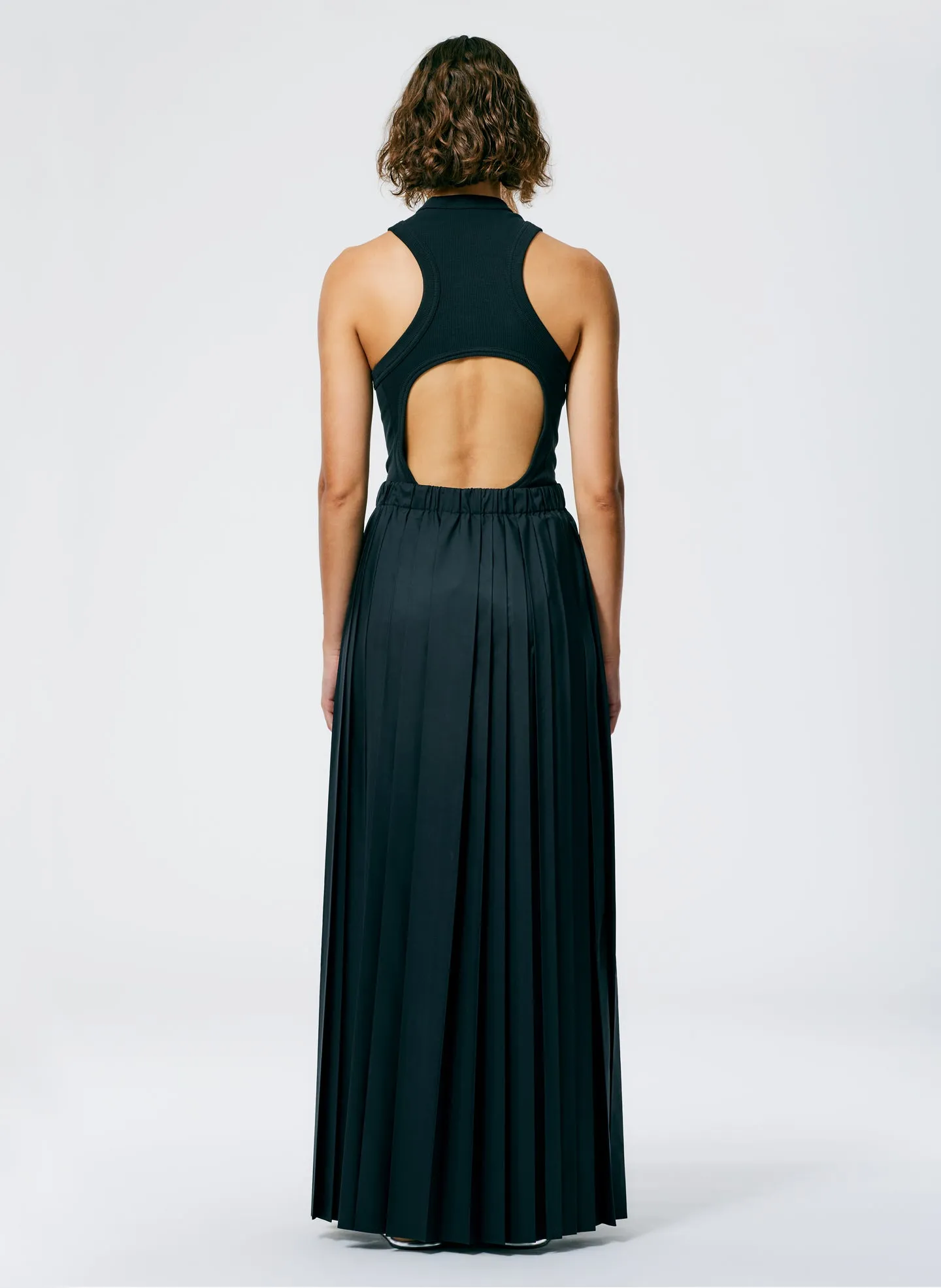 Italian Sporty Nylon Pleated Pull On Maxi Skirt sold by Tibi product image thumbnail 4